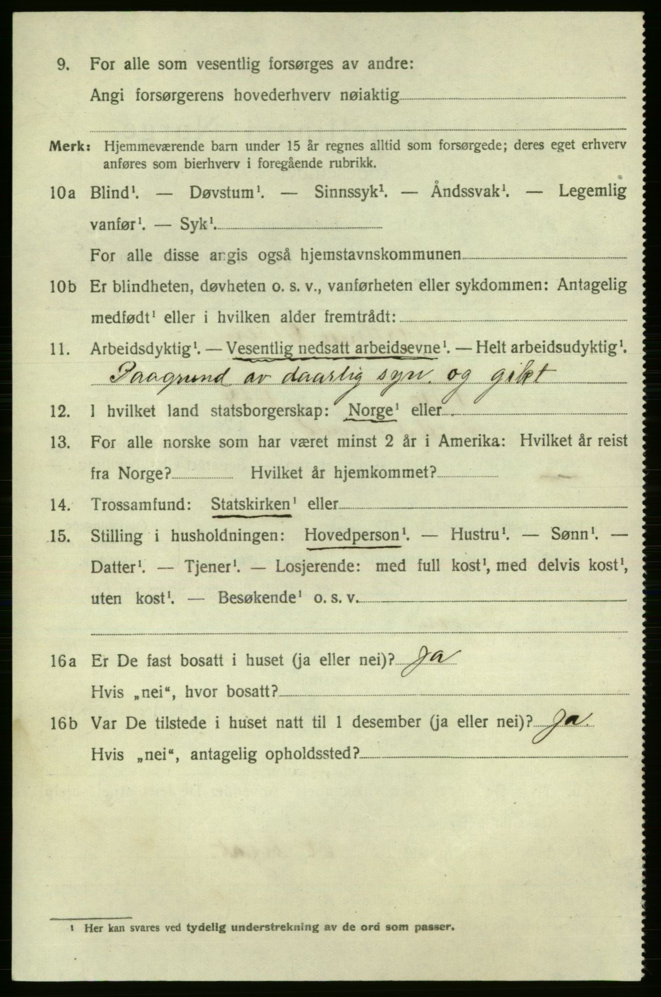 SAO, 1920 census for Fredrikshald, 1920, p. 16952