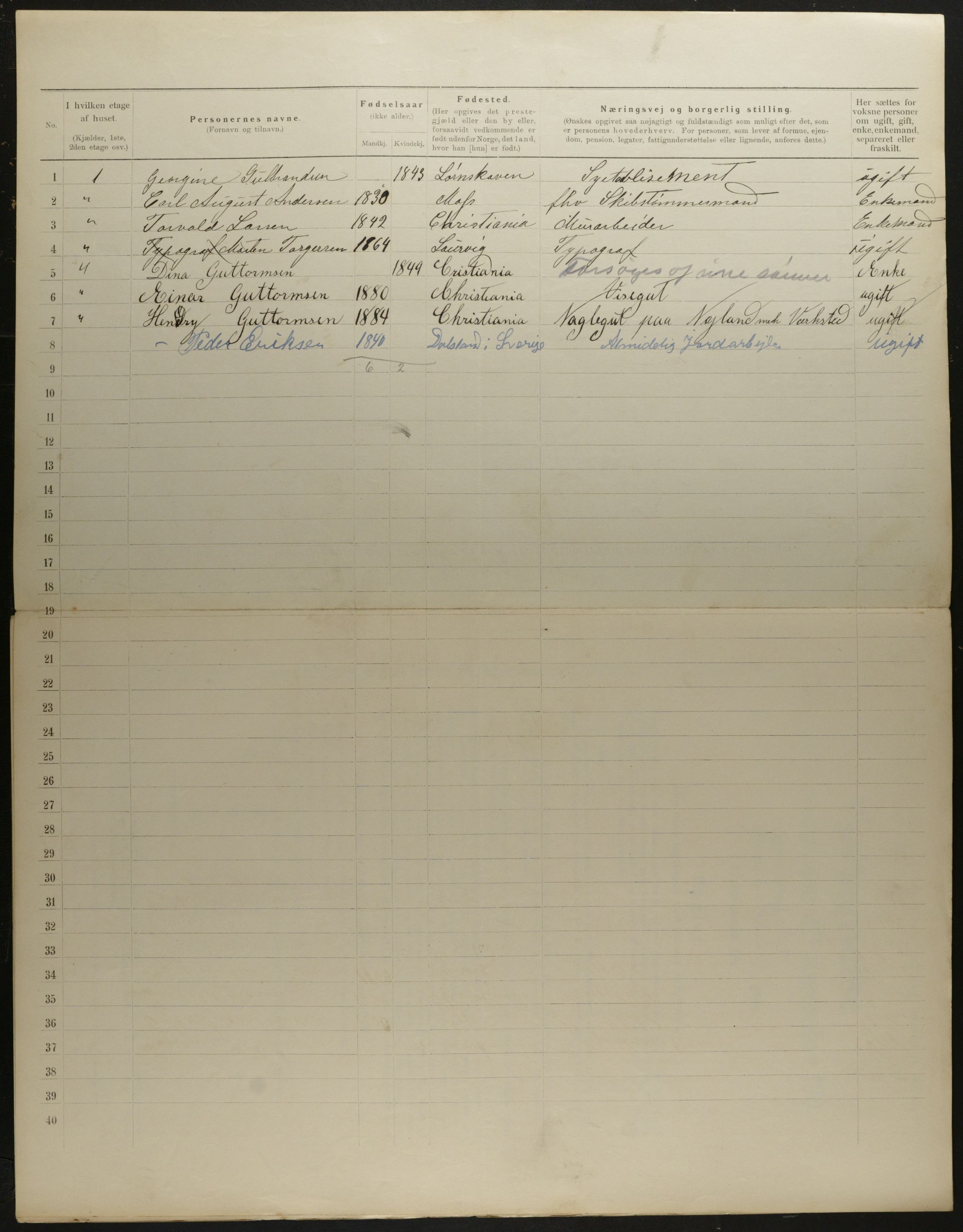 OBA, Municipal Census 1901 for Kristiania, 1901, p. 5236