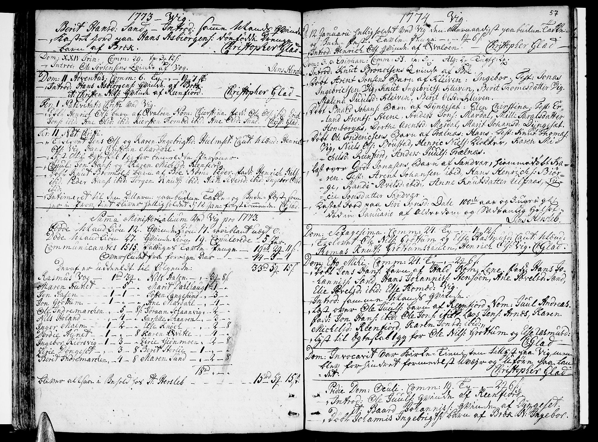 Ministerialprotokoller, klokkerbøker og fødselsregistre - Nordland, SAT/A-1459/812/L0173: Parish register (official) no. 812A02, 1752-1800, p. 57