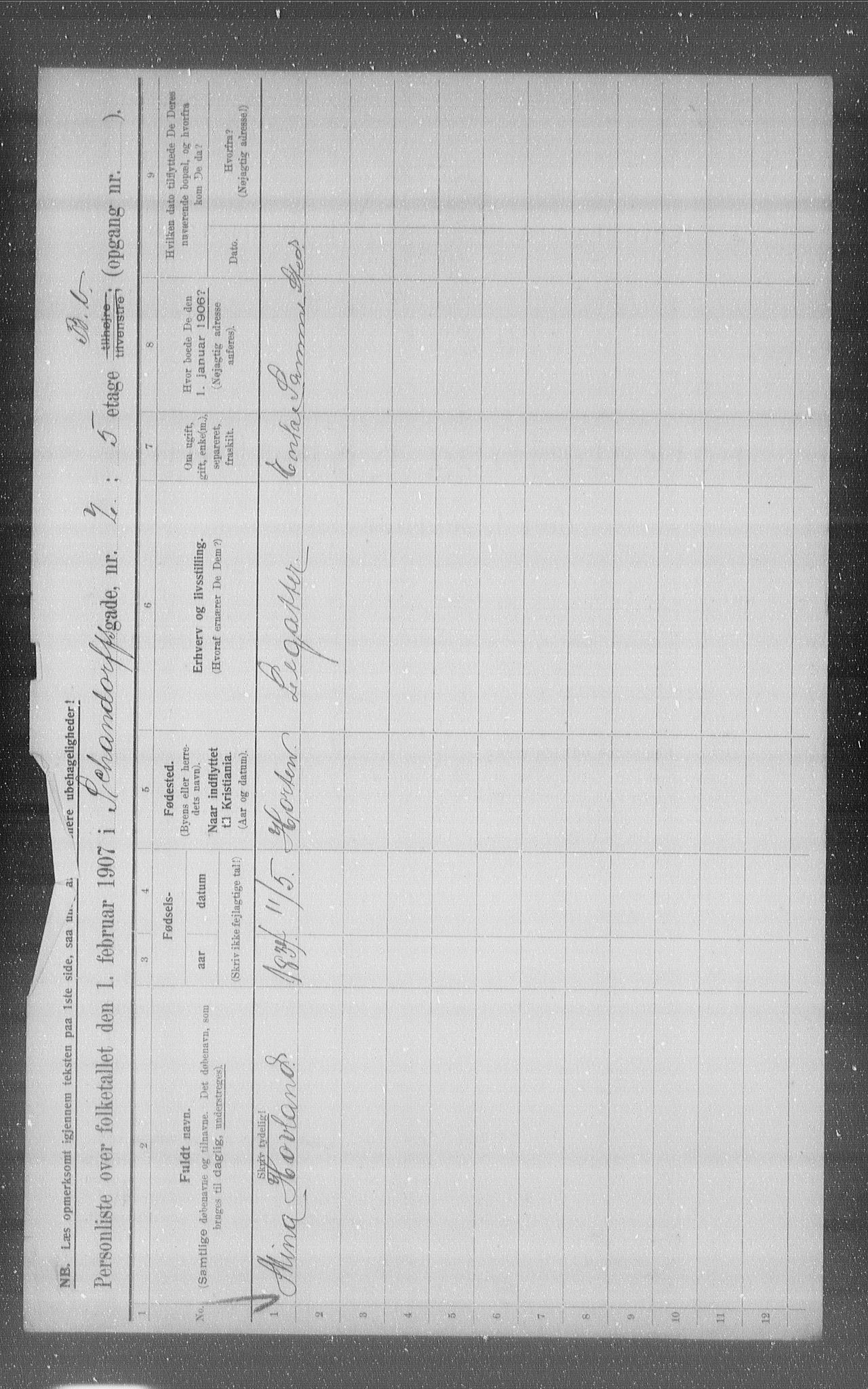 OBA, Municipal Census 1907 for Kristiania, 1907, p. 45817