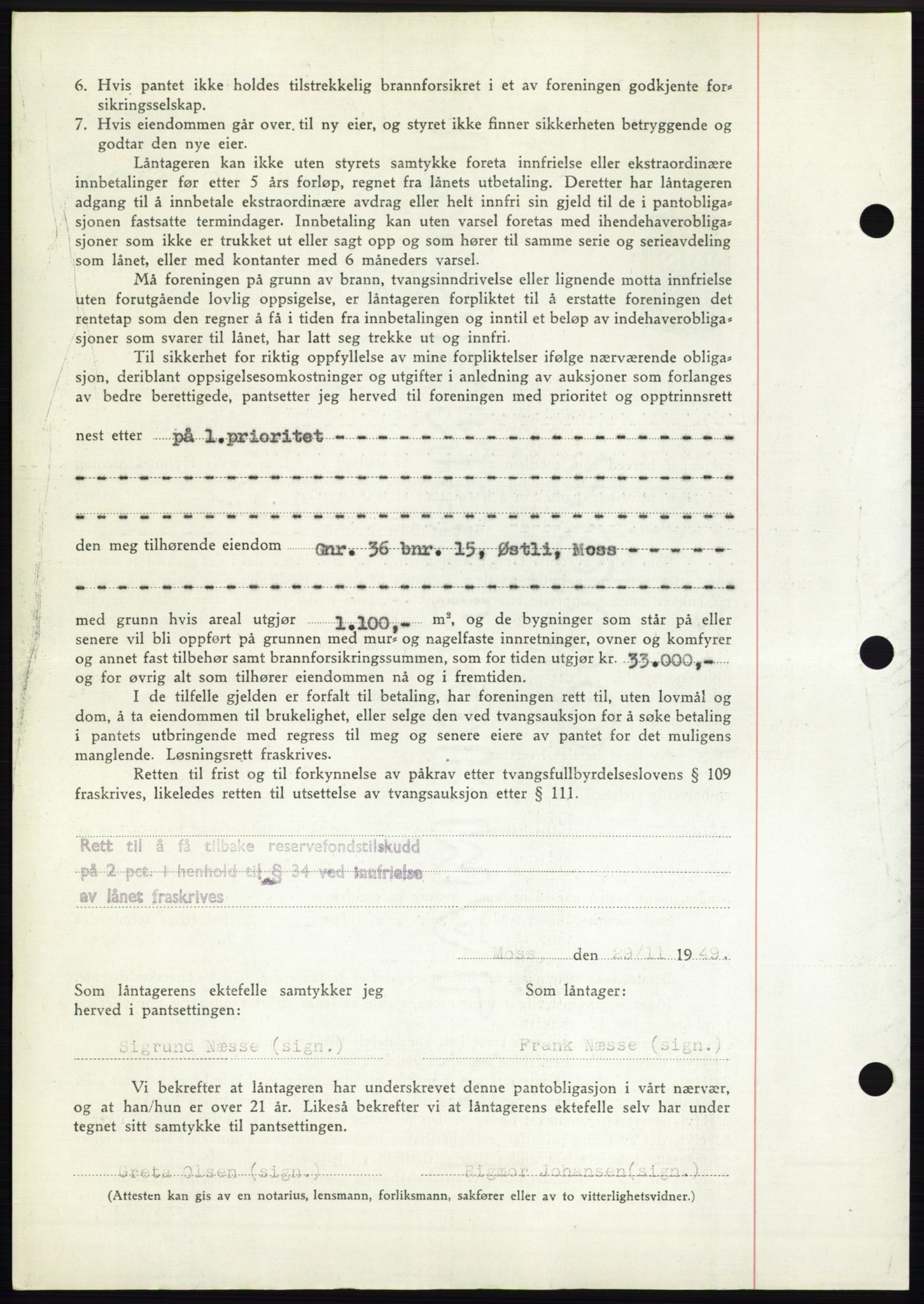 Moss sorenskriveri, SAO/A-10168: Mortgage book no. B23, 1949-1950, Diary no: : 3792/1949