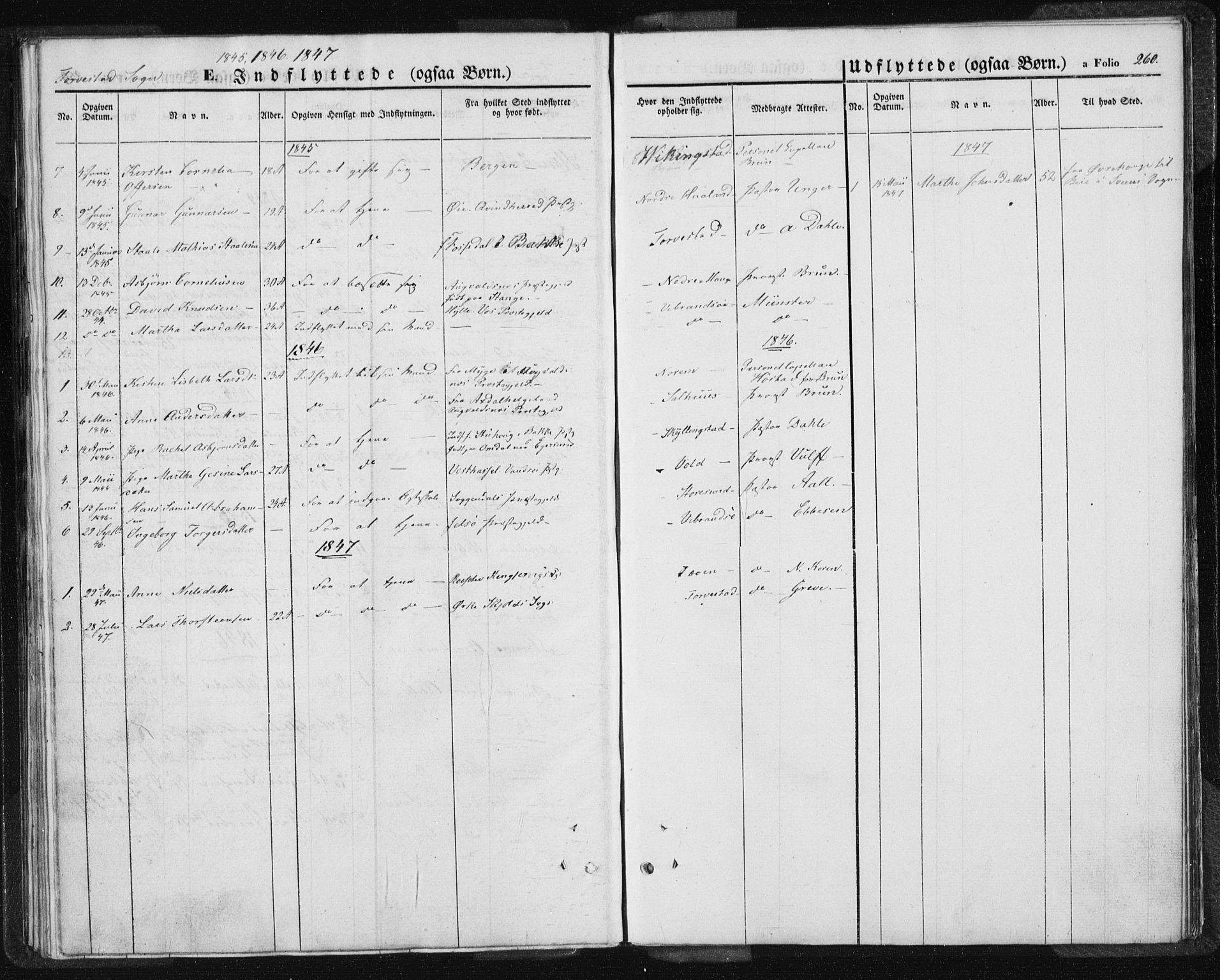 Torvastad sokneprestkontor, SAST/A -101857/H/Ha/Haa/L0005: Parish register (official) no. A 5, 1836-1847, p. 260