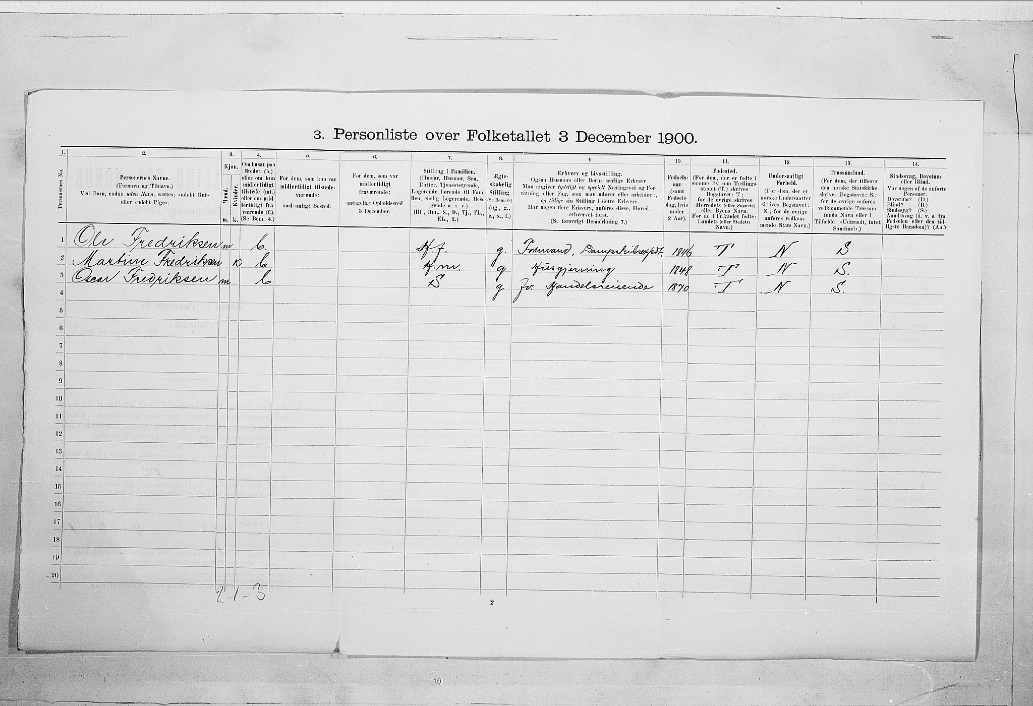 SAO, 1900 census for Kristiania, 1900, p. 112691