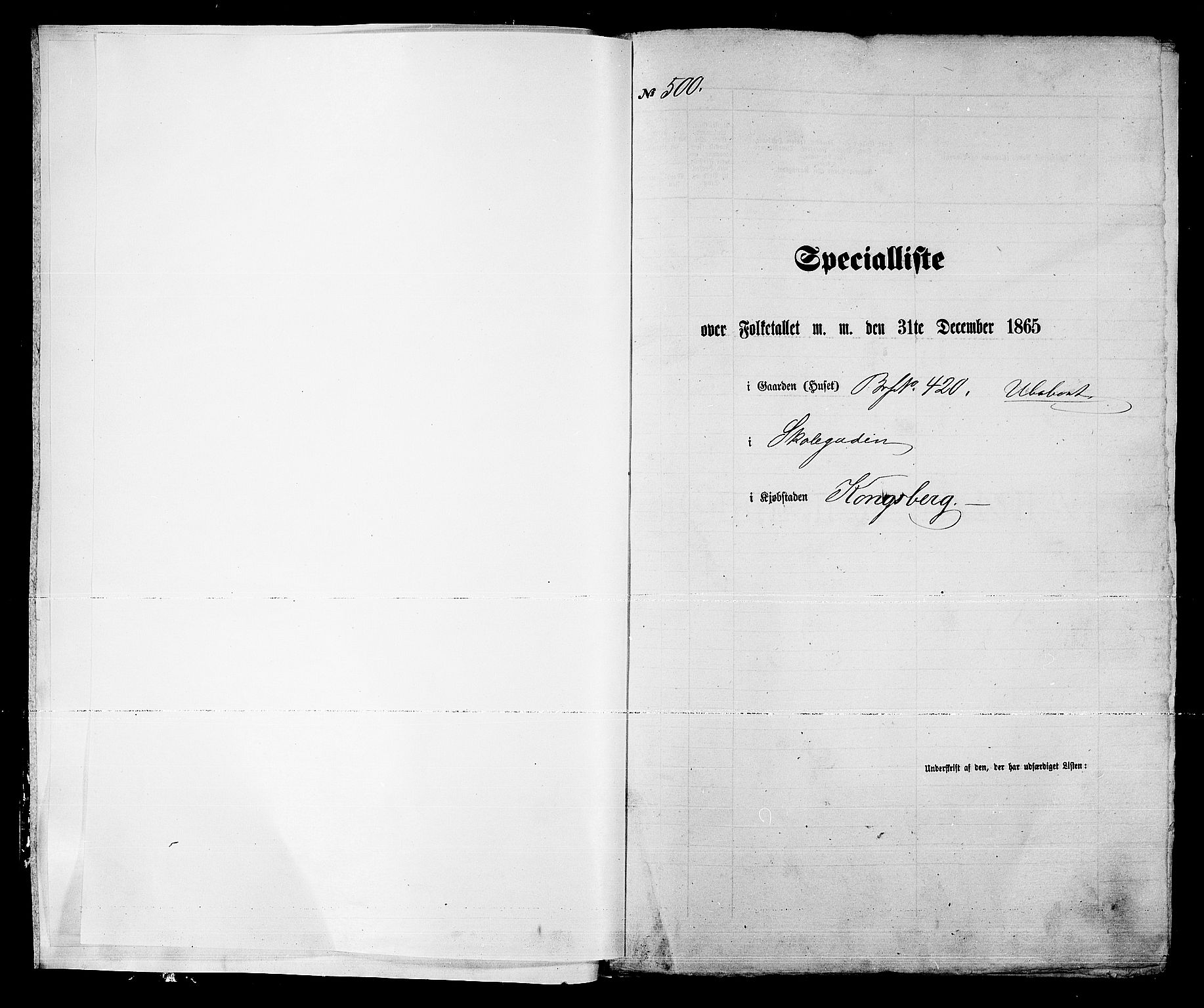 RA, 1865 census for Kongsberg/Kongsberg, 1865, p. 1013