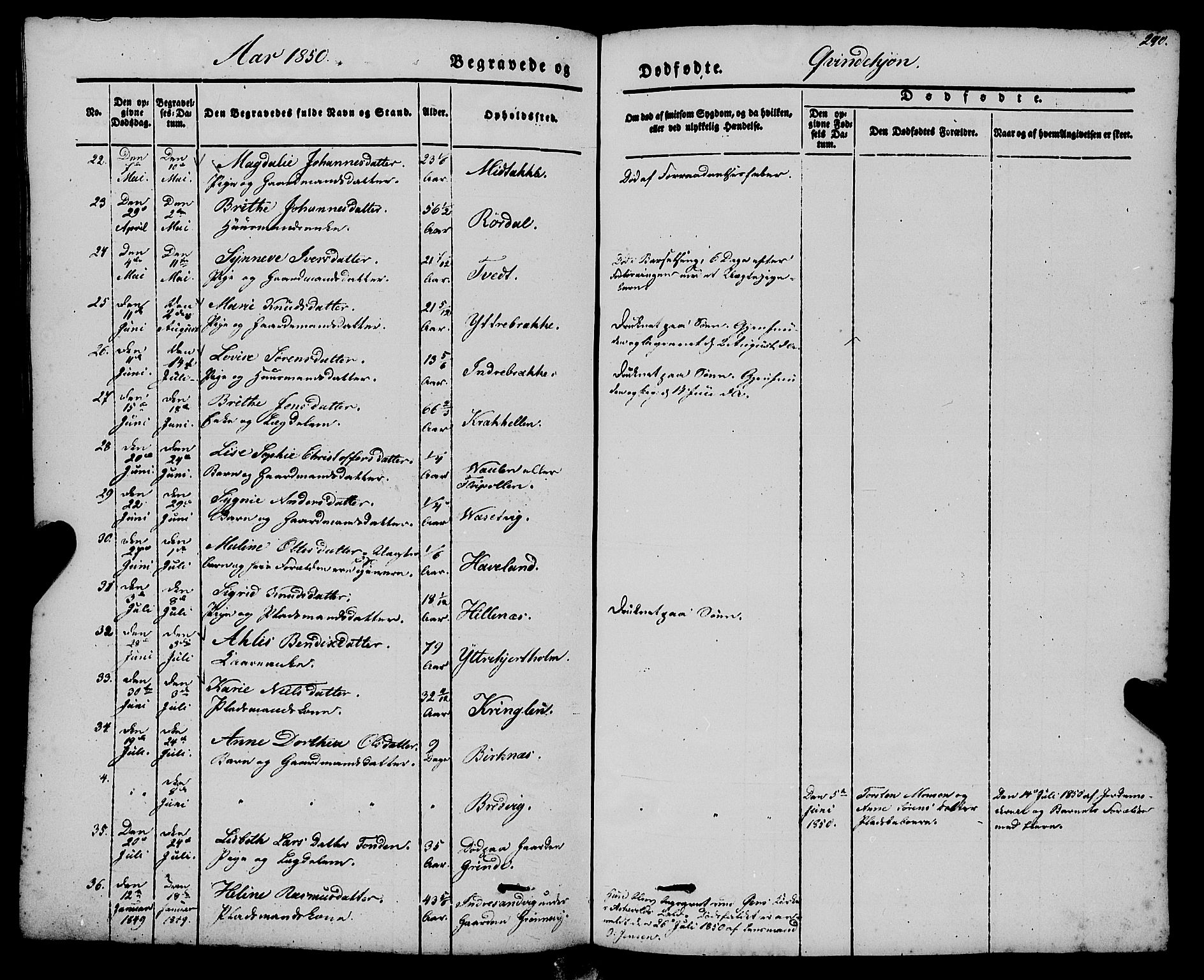 Gulen sokneprestembete, AV/SAB-A-80201/H/Haa/Haaa/L0021: Parish register (official) no. A 21, 1848-1858, p. 290