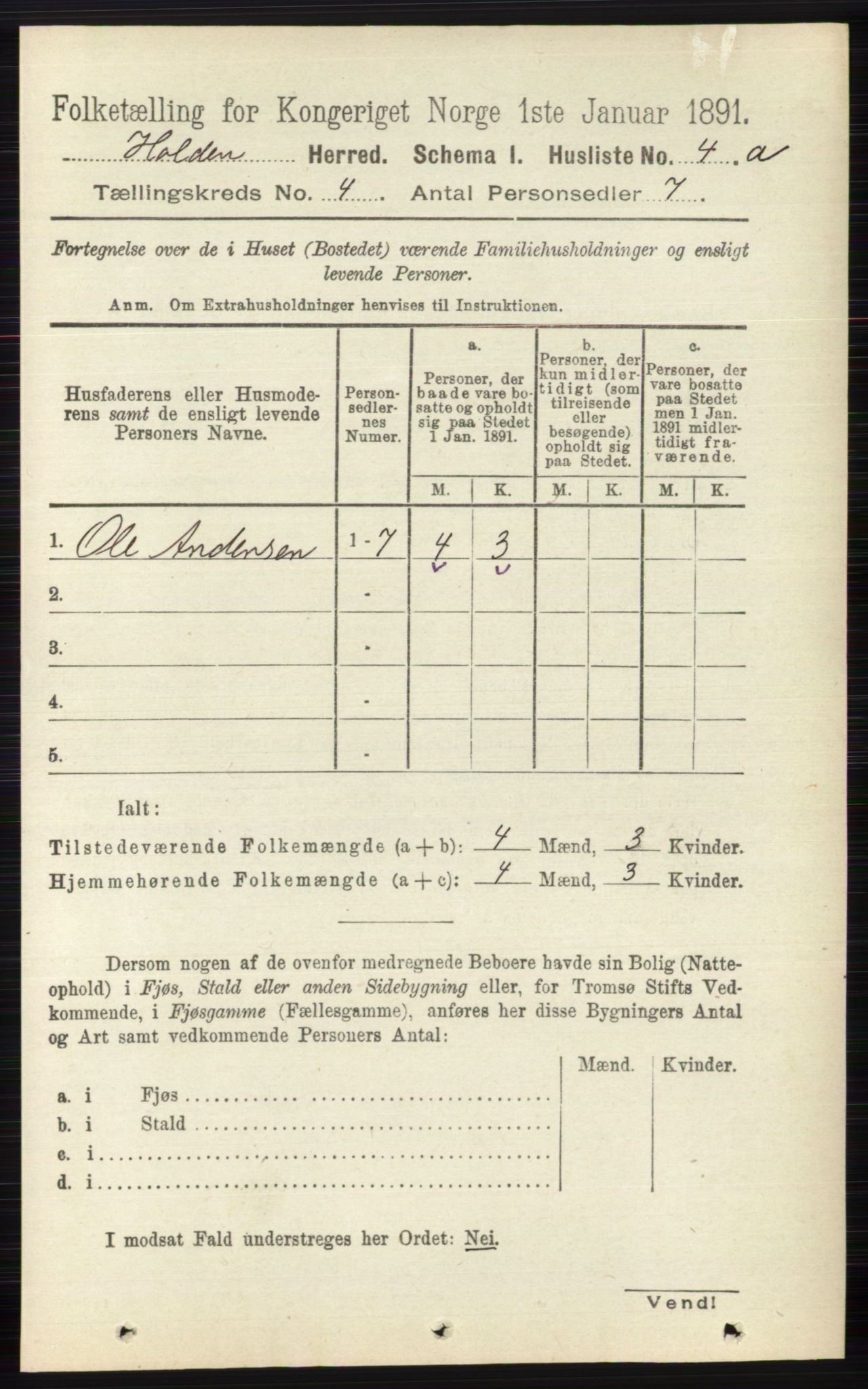 RA, 1891 census for 0819 Holla, 1891, p. 2176