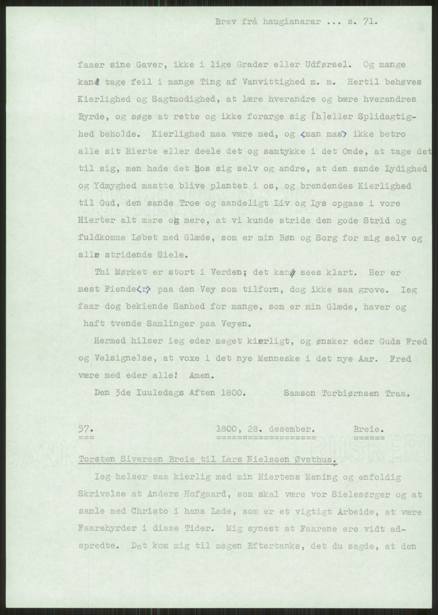 Samlinger til kildeutgivelse, Haugianerbrev, AV/RA-EA-6834/F/L0001: Haugianerbrev I: 1760-1804, 1760-1804, p. 71