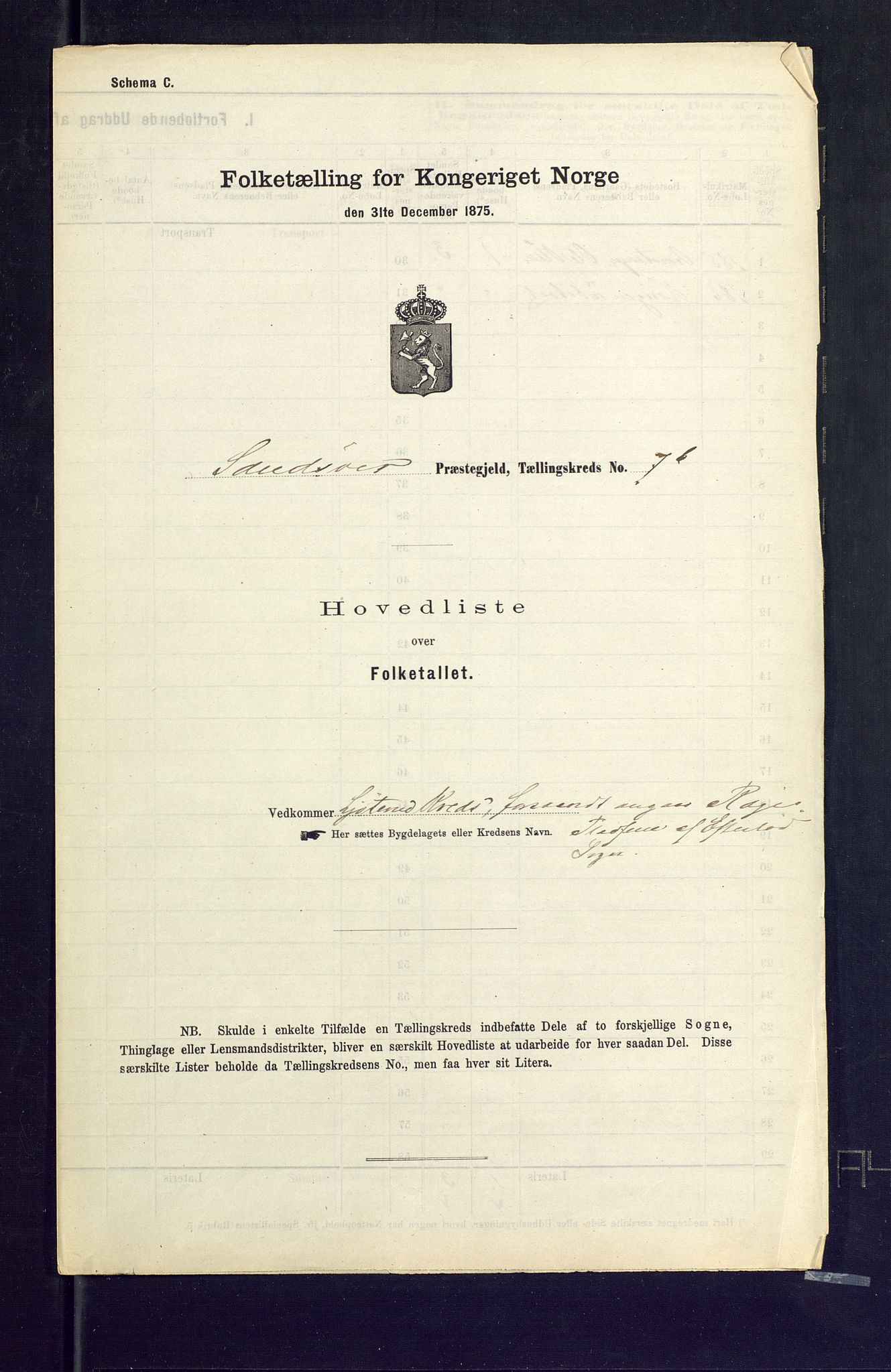 SAKO, 1875 census for 0629P Sandsvær, 1875, p. 45