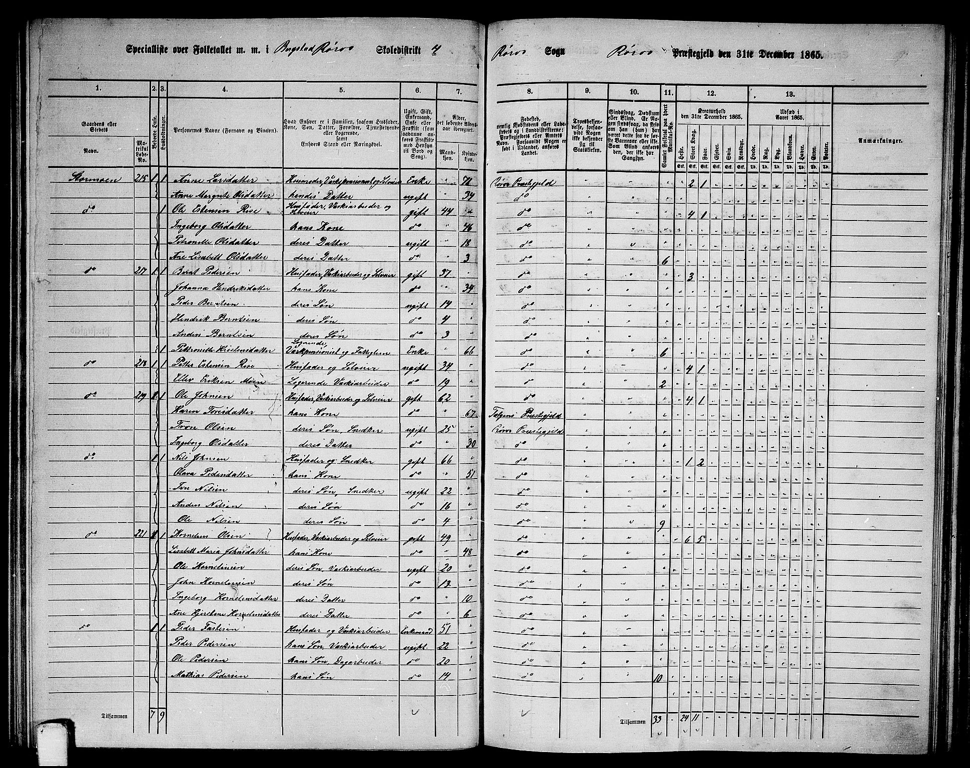 RA, 1865 census for Røros, 1865, p. 75