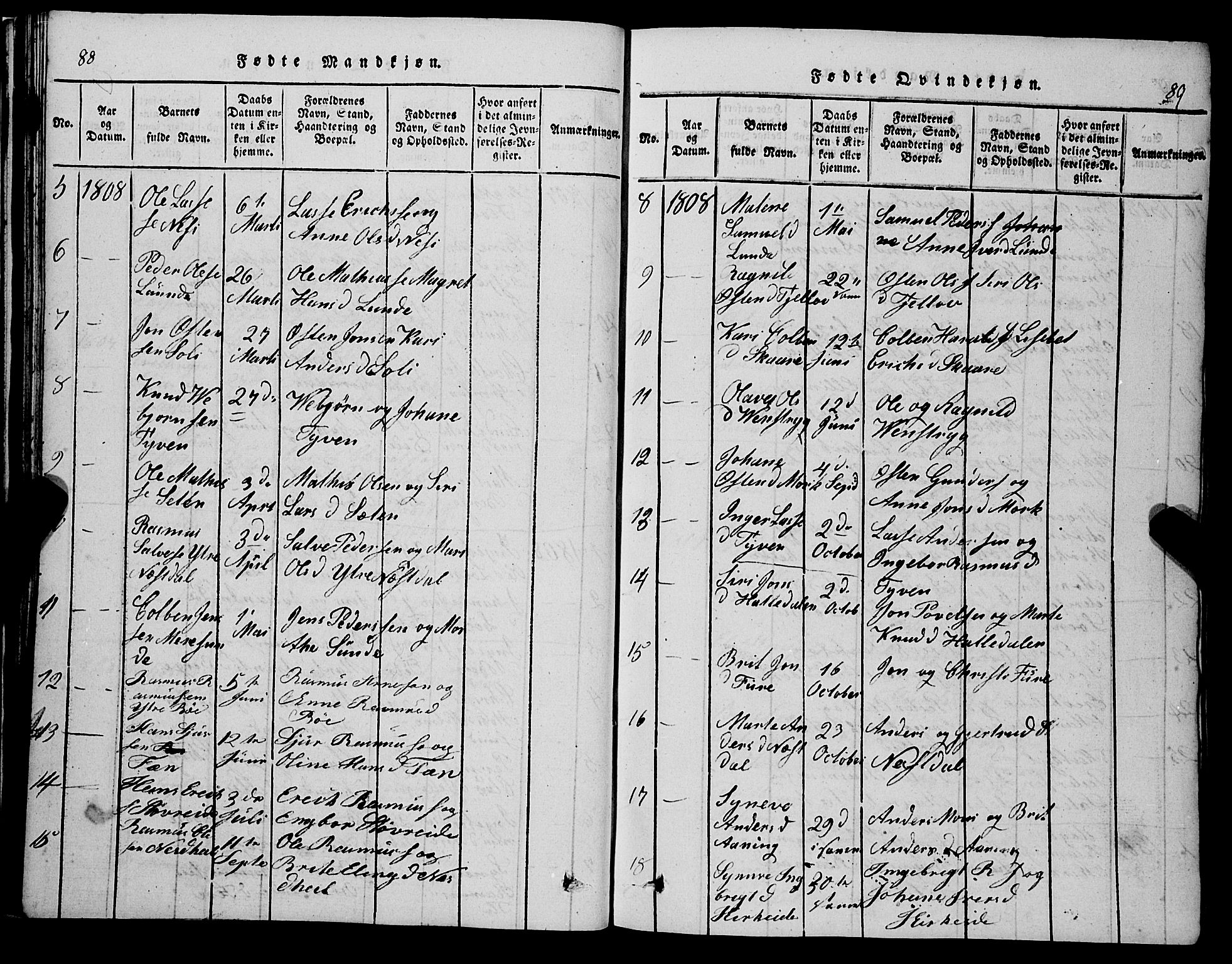 Stryn Sokneprestembete, AV/SAB-A-82501: Parish register (copy) no. C 1, 1801-1845, p. 88-89