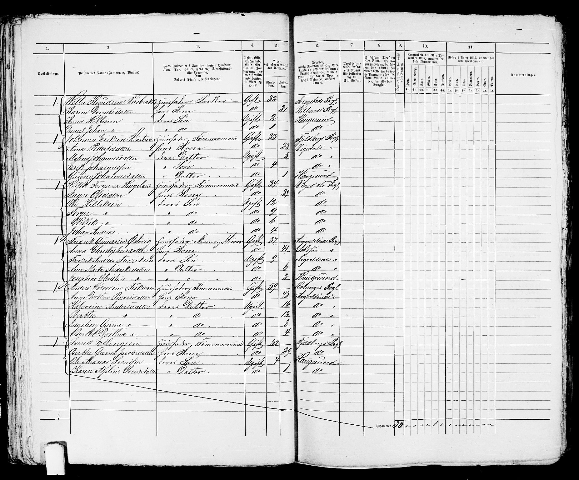 RA, 1865 census for Torvastad/Haugesund, 1865, p. 50