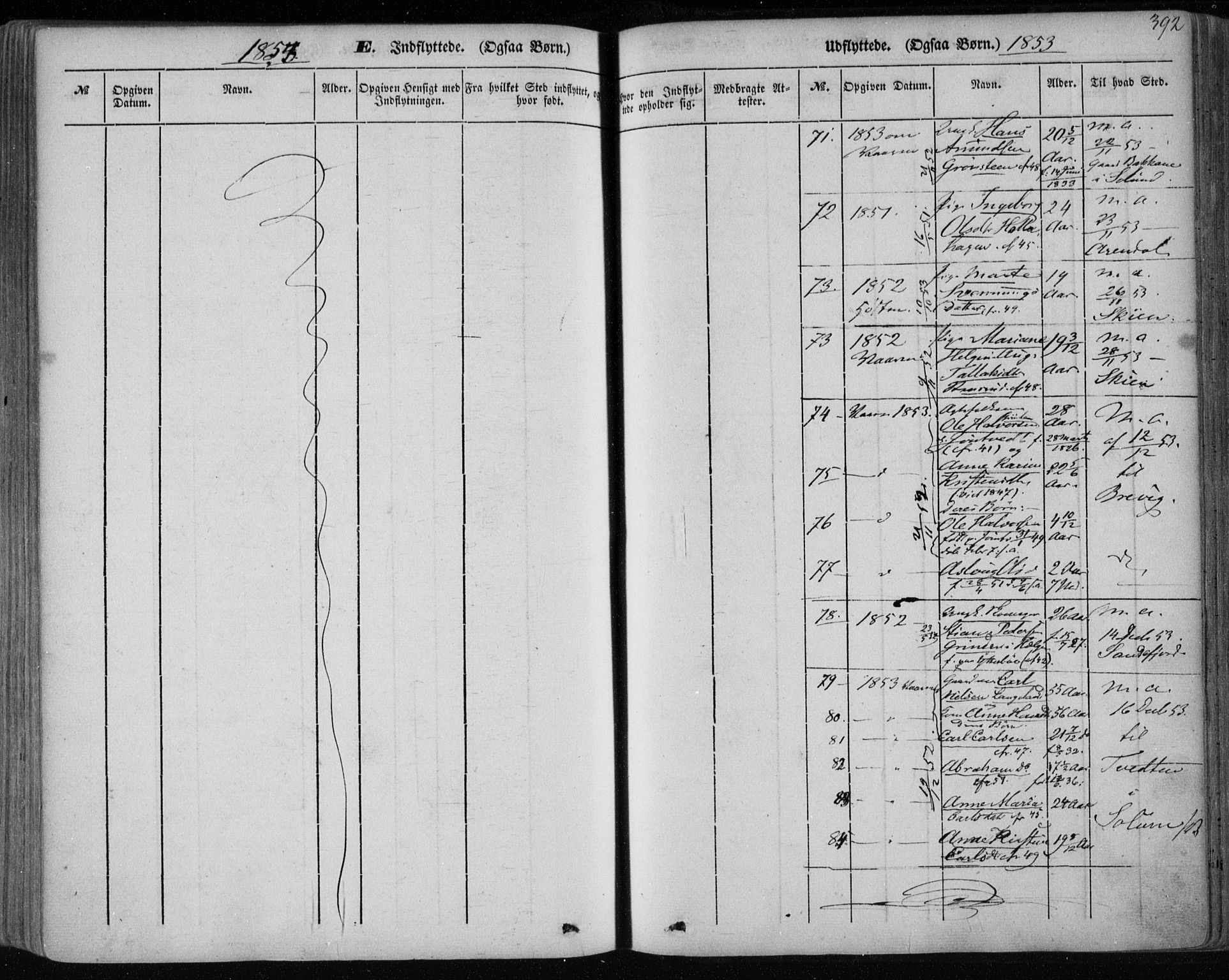 Holla kirkebøker, SAKO/A-272/F/Fa/L0005: Parish register (official) no. 5, 1849-1860, p. 392