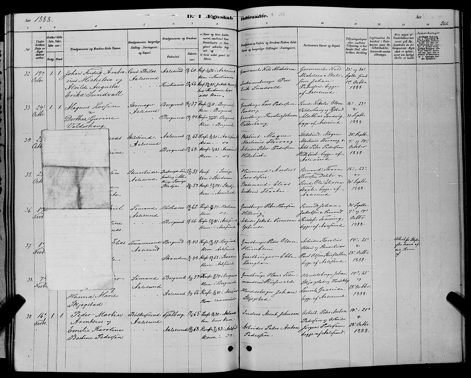 Ministerialprotokoller, klokkerbøker og fødselsregistre - Møre og Romsdal, AV/SAT-A-1454/529/L0466: Parish register (copy) no. 529C03, 1878-1888, p. 266