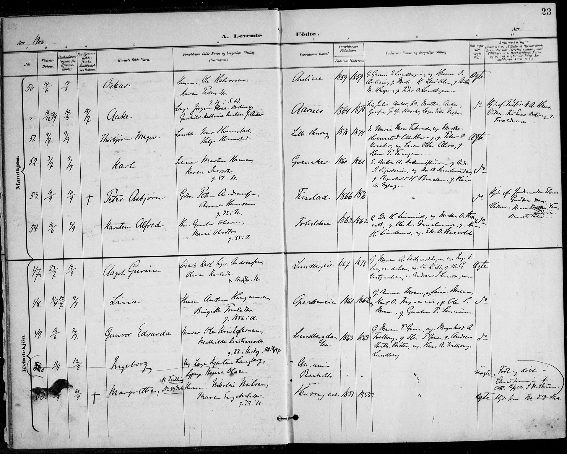 Nes prestekontor Kirkebøker, AV/SAO-A-10410/F/Fa/L0011: Parish register (official) no. I 11, 1899-1918, p. 23