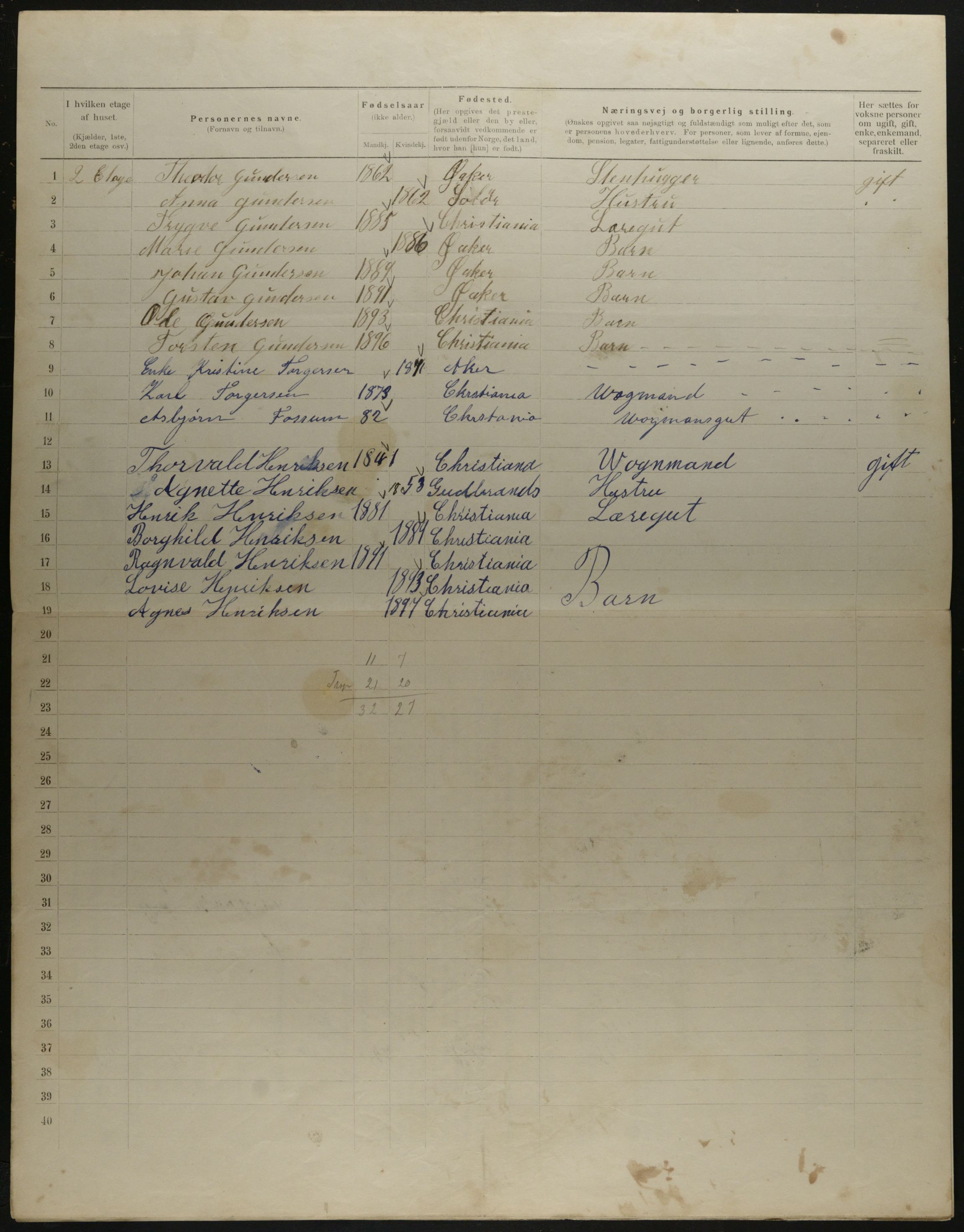 OBA, Municipal Census 1901 for Kristiania, 1901, p. 12835