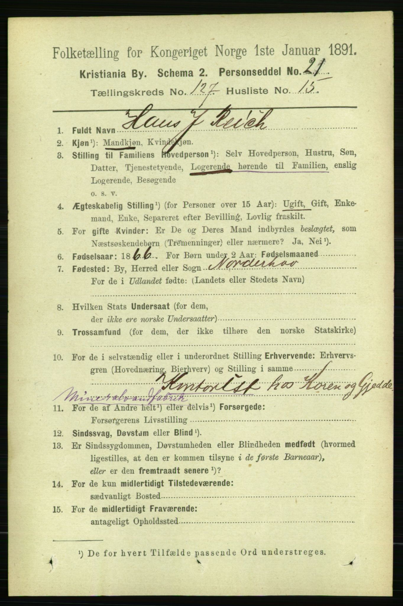 RA, 1891 census for 0301 Kristiania, 1891, p. 68335