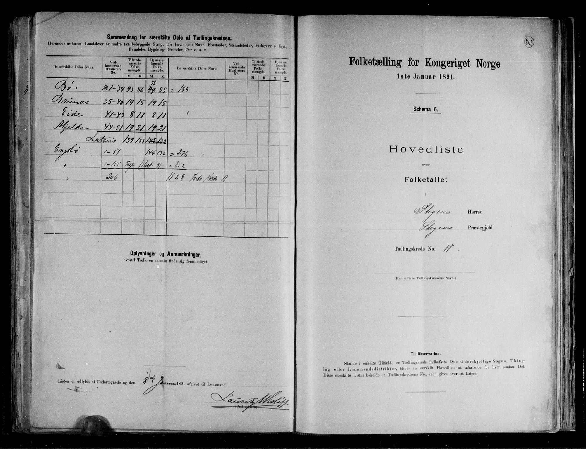 RA, 1891 census for 1848 Steigen, 1891, p. 24