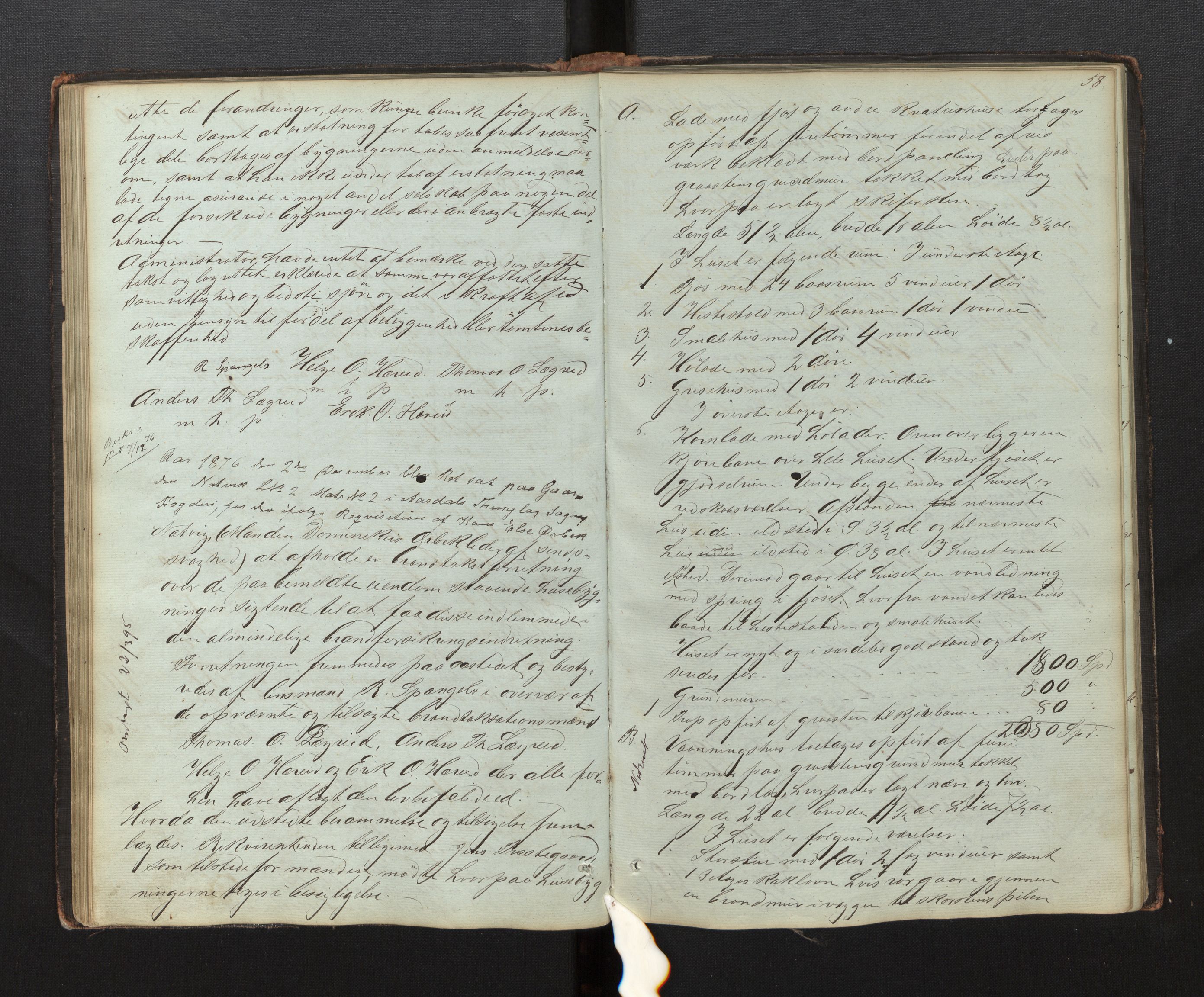 Lensmannen i Årdal, AV/SAB-A-30501/0012/L0001: Branntakstprotokoll, 1846-1898, p. 57b-58a