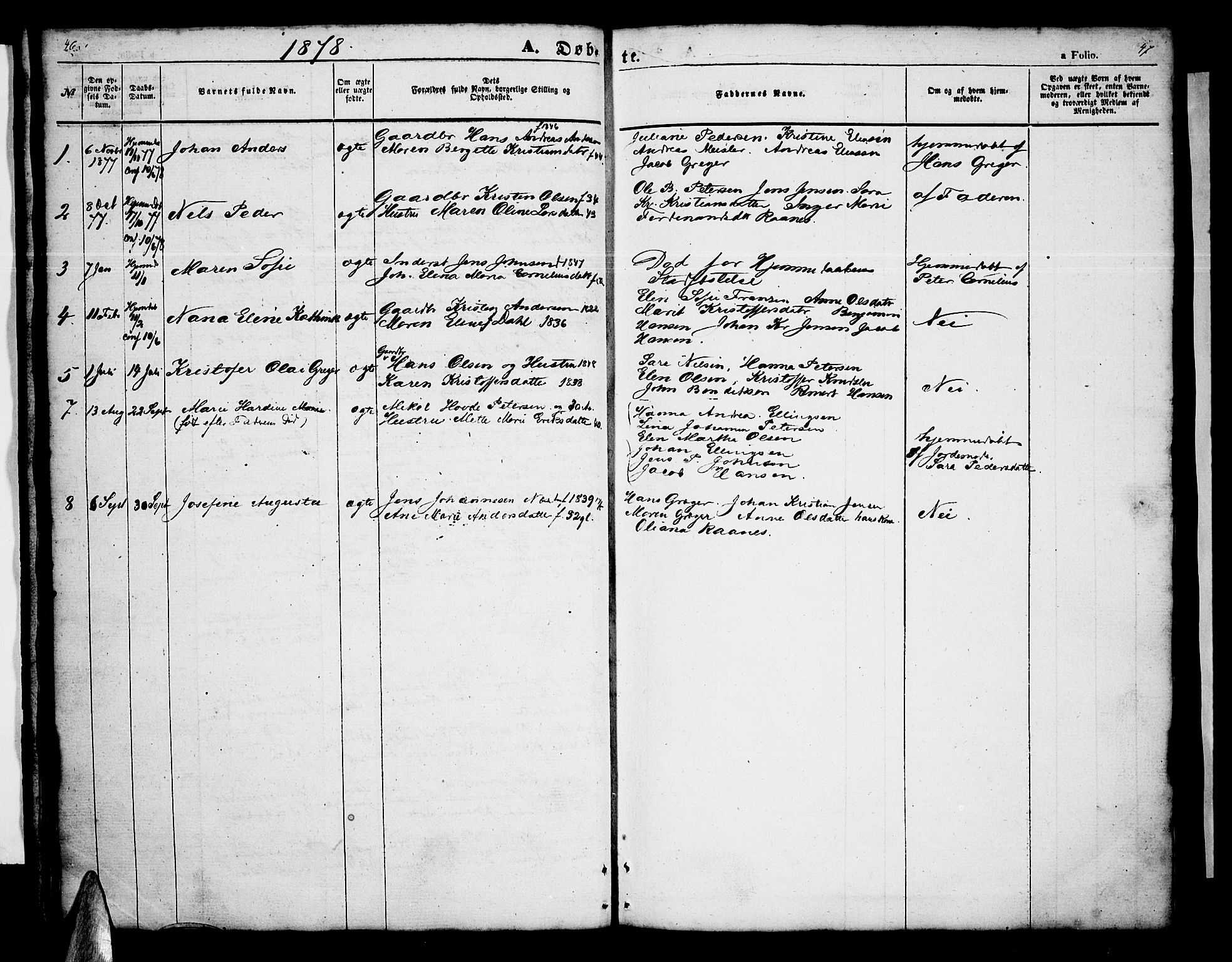 Ministerialprotokoller, klokkerbøker og fødselsregistre - Nordland, AV/SAT-A-1459/808/L0130: Parish register (copy) no. 808C01, 1851-1878, p. 46-47