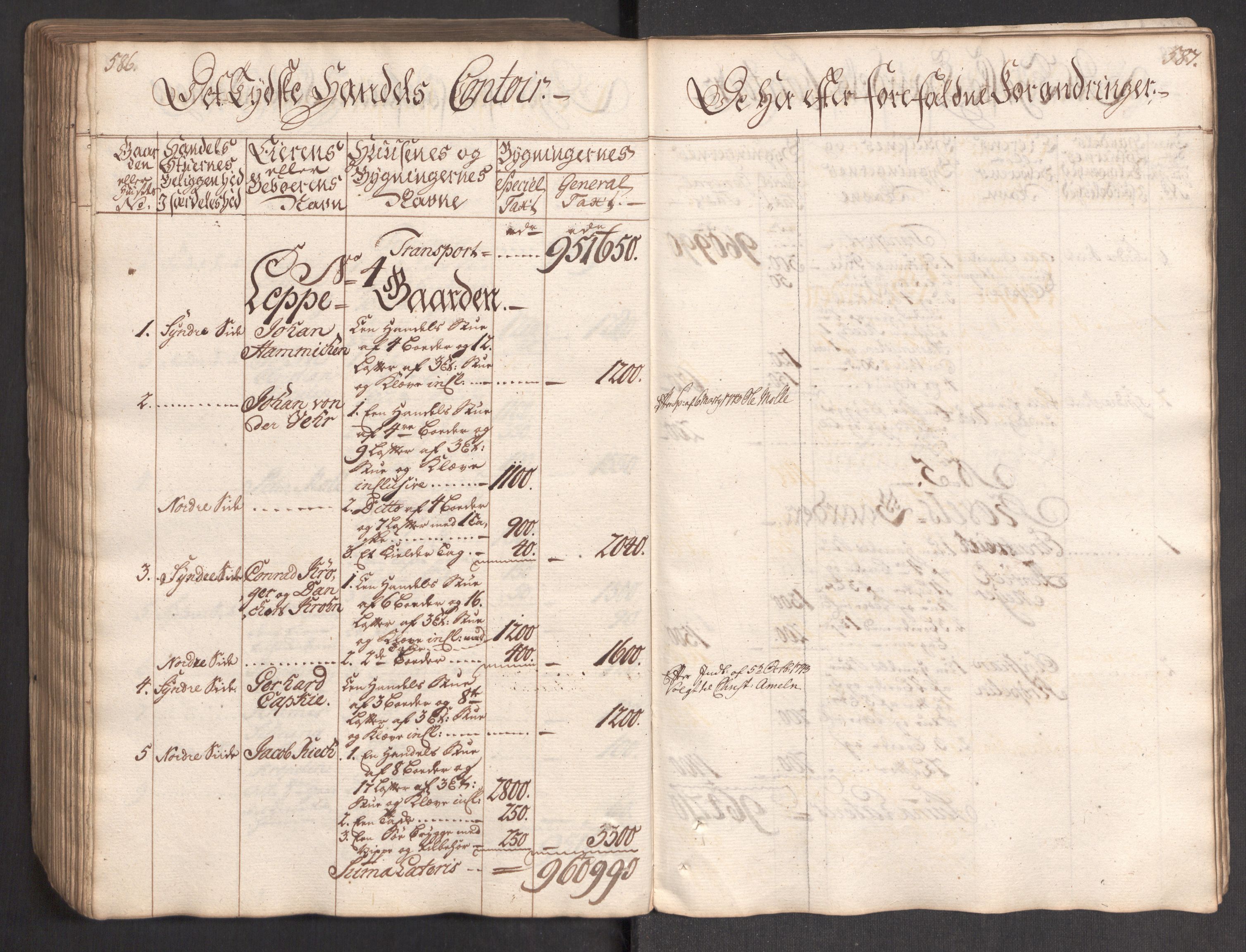 Kommersekollegiet, Brannforsikringskontoret 1767-1814, AV/RA-EA-5458/F/Fa/L0004/0002: Bergen / Branntakstprotokoll, 1767, p. 586-587