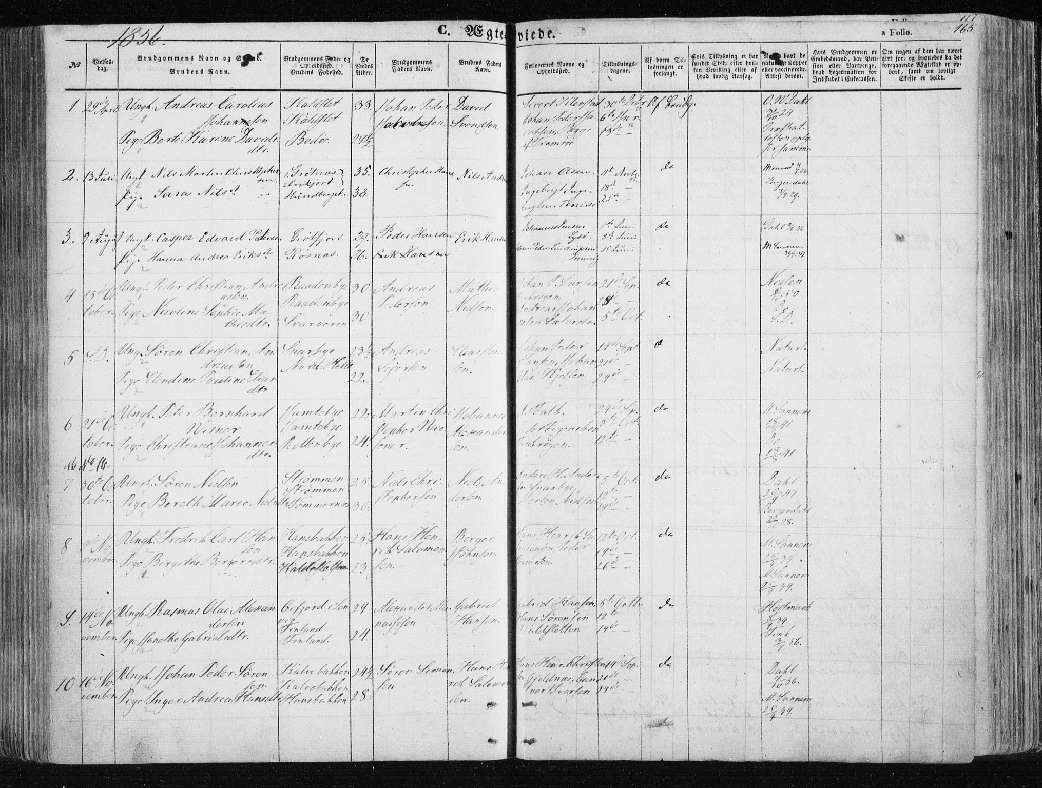 Tromsøysund sokneprestkontor, SATØ/S-1304/G/Ga/L0001kirke: Parish register (official) no. 1, 1856-1867, p. 165