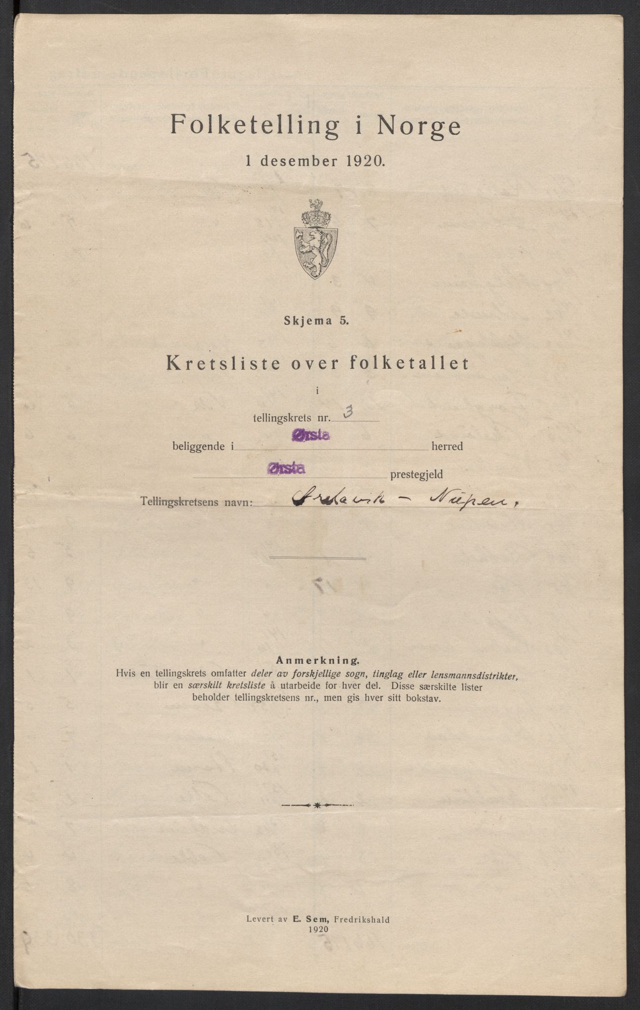 SAT, 1920 census for Ørsta, 1920, p. 12