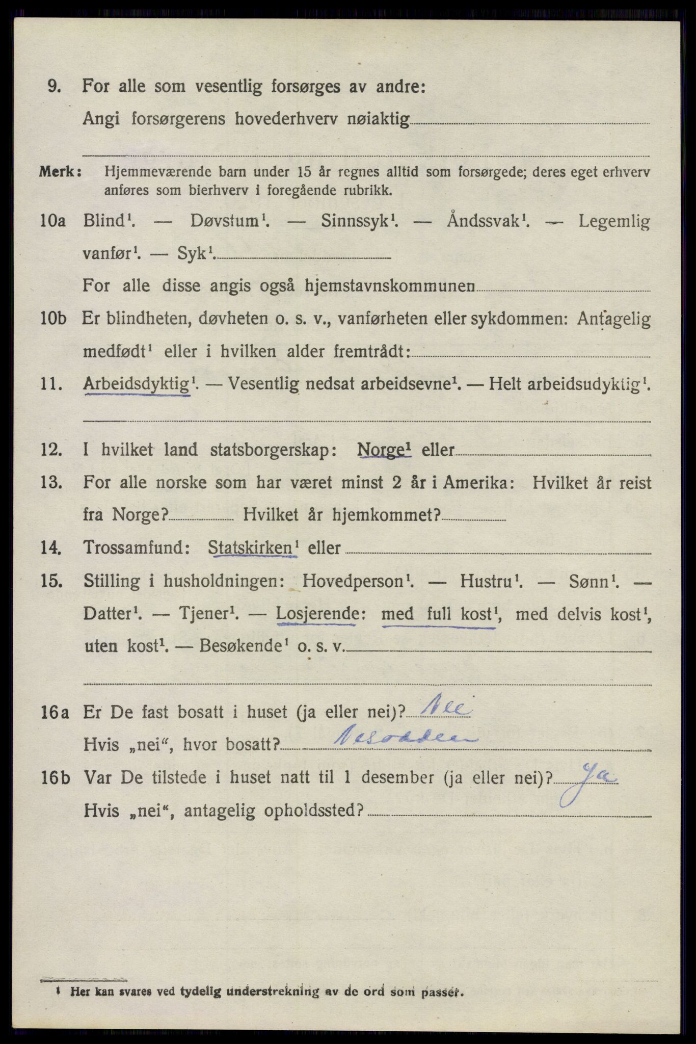 SAO, 1920 census for Nesodden, 1920, p. 4524