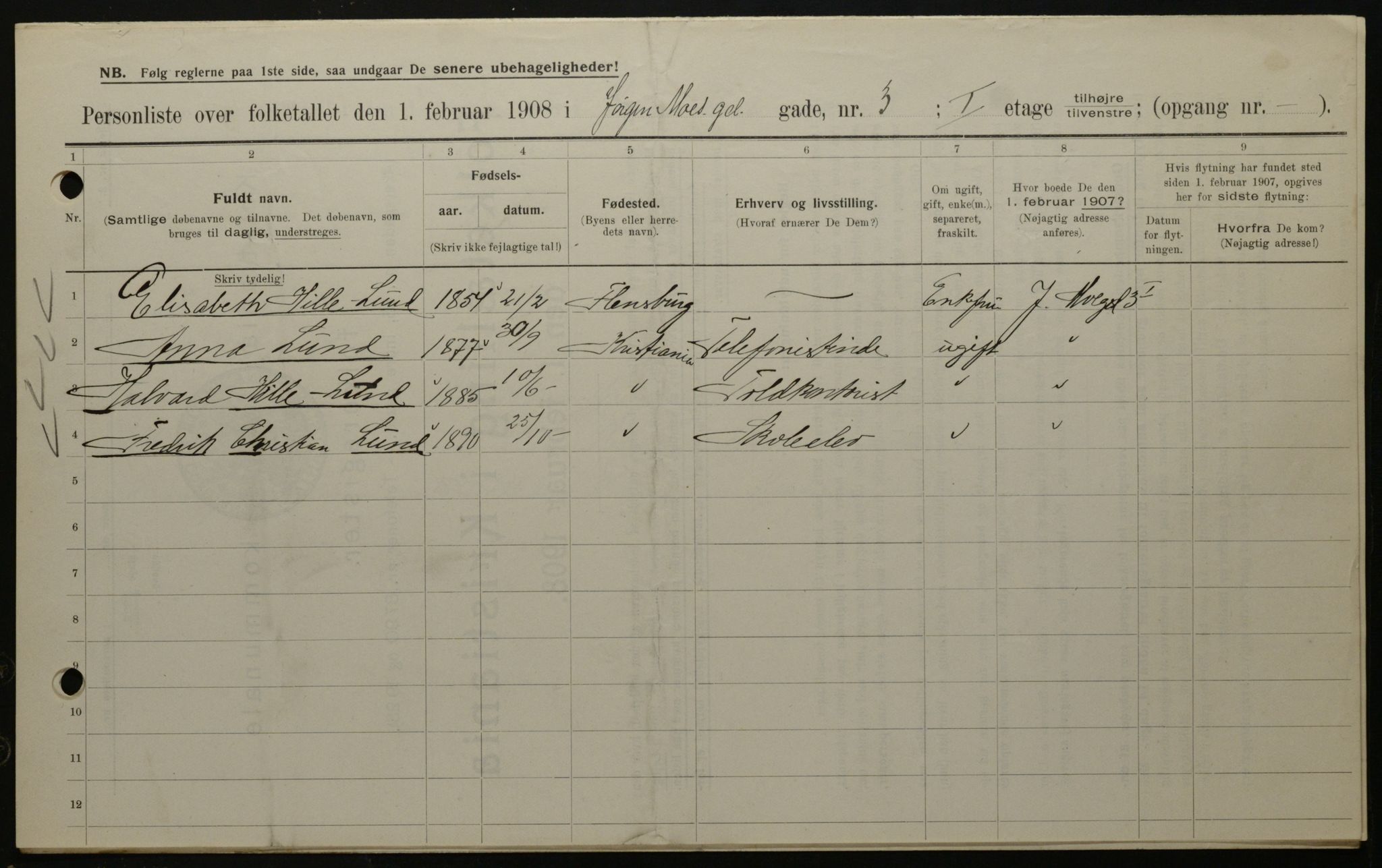 OBA, Municipal Census 1908 for Kristiania, 1908, p. 42676