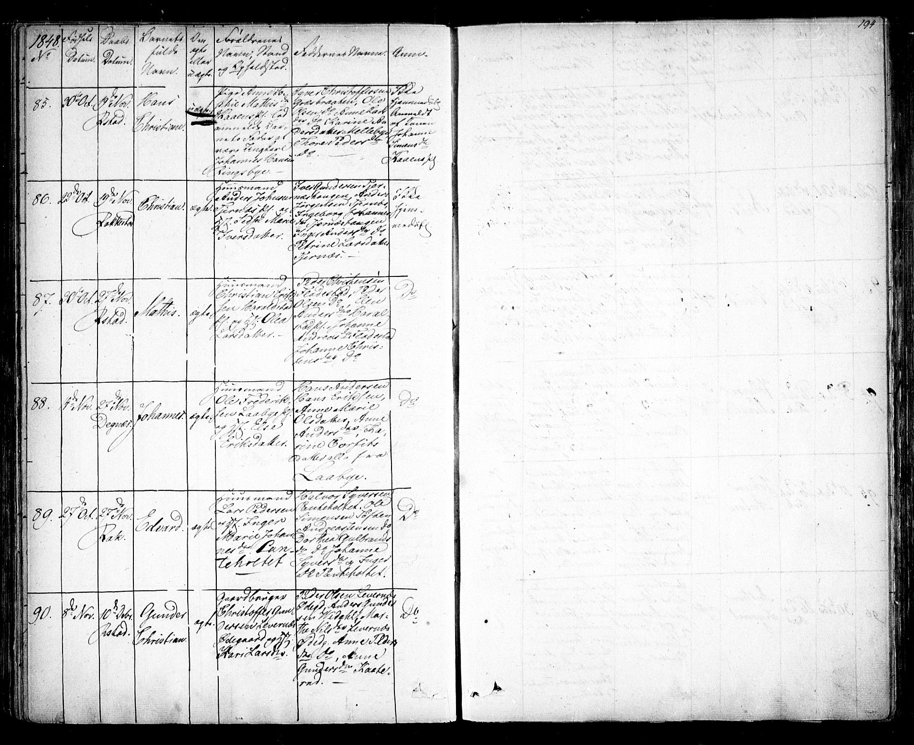 Rakkestad prestekontor Kirkebøker, AV/SAO-A-2008/F/Fa/L0008: Parish register (official) no. I 8, 1842-1849, p. 193-194