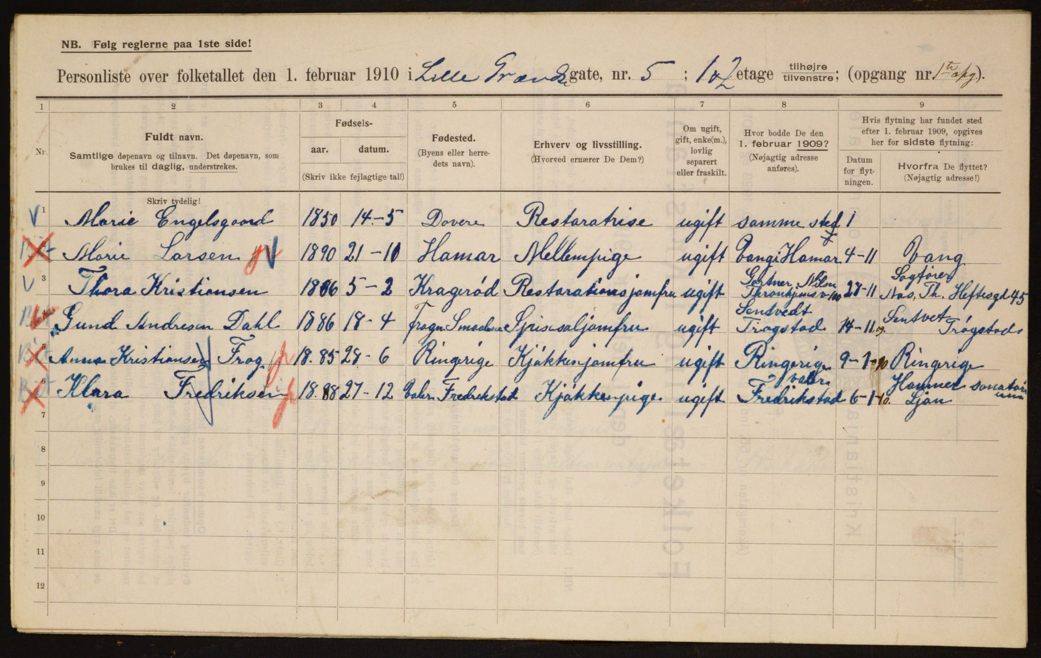 OBA, Municipal Census 1910 for Kristiania, 1910, p. 55565