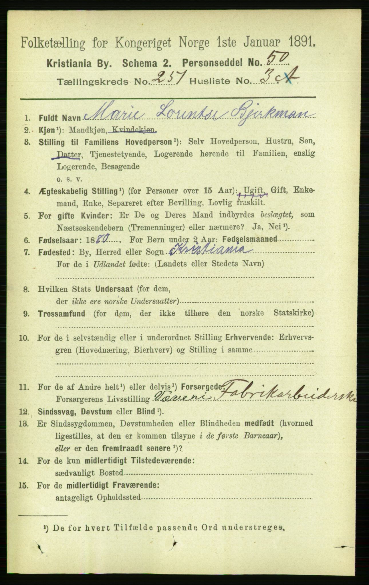 RA, 1891 census for 0301 Kristiania, 1891, p. 153114