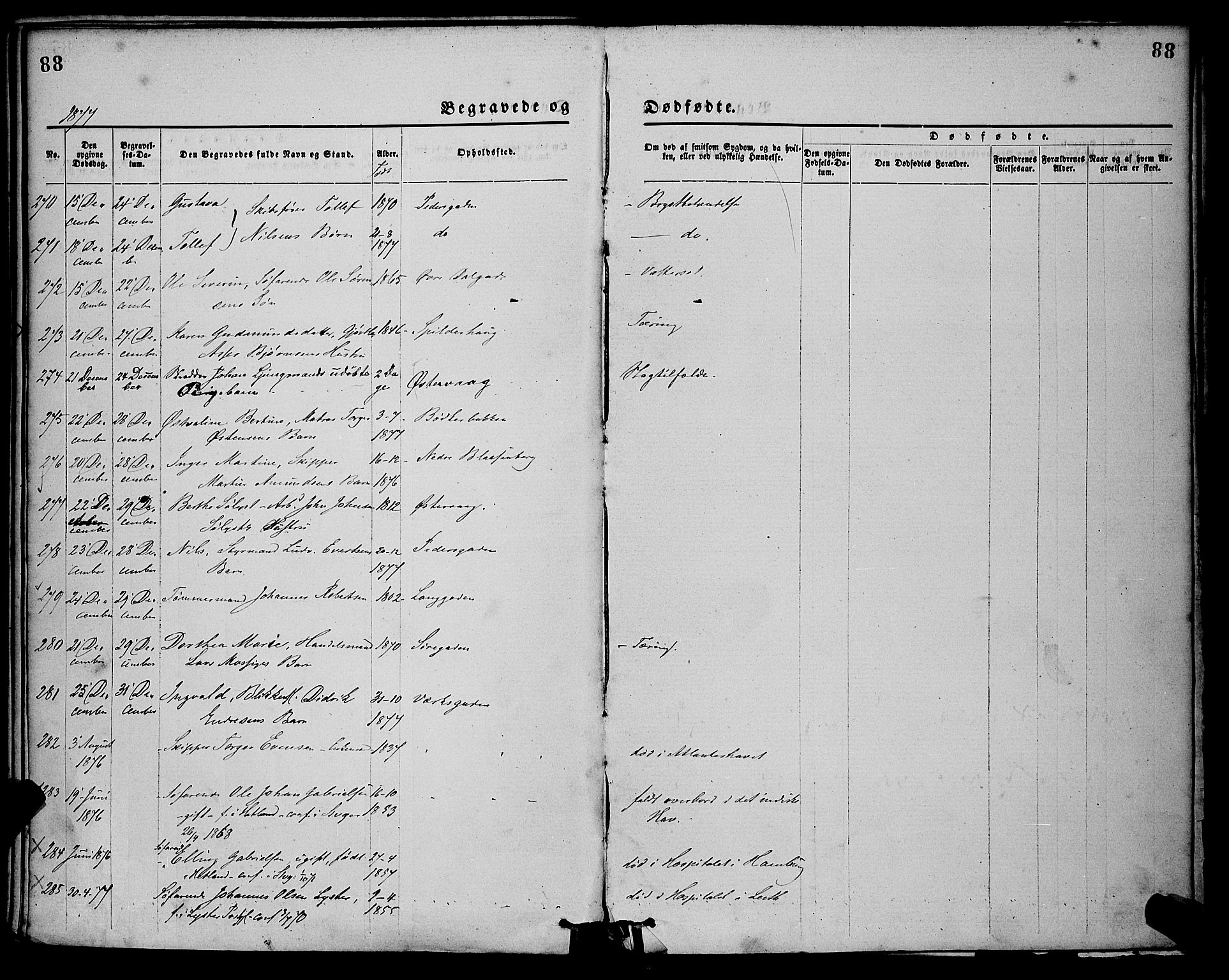 St. Petri sokneprestkontor, SAST/A-101813/001/30/30BA/L0012: Parish register (official) no. A 12, 1873-1878, p. 88