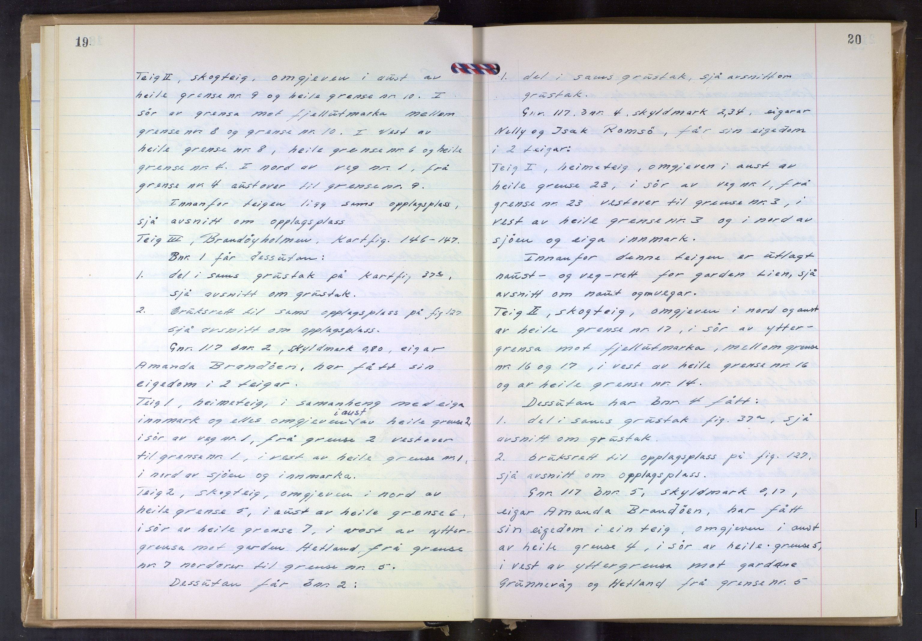Hordaland jordskiftedøme - VII Indre Sunnhordland jordskiftedistrikt, AV/SAB-A-7401/A/Aa/L0031: Forhandlingsprotokoll, 1960-1967, p. 19-20