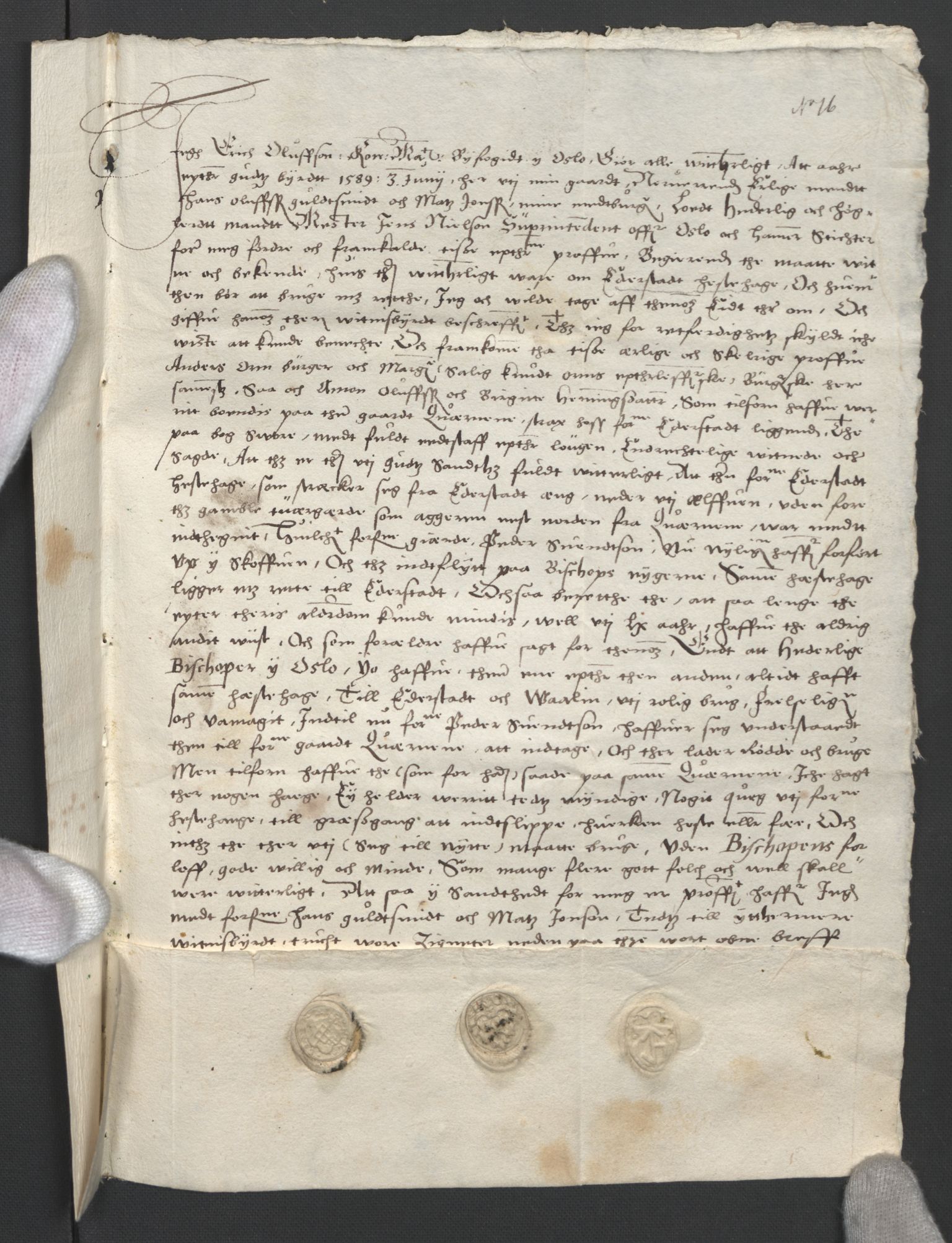 Oslo stiftsdireksjon, SAO/A-11085/G/Gb/L0001: Bispestolens dokumenter, 1584-1612, p. 60