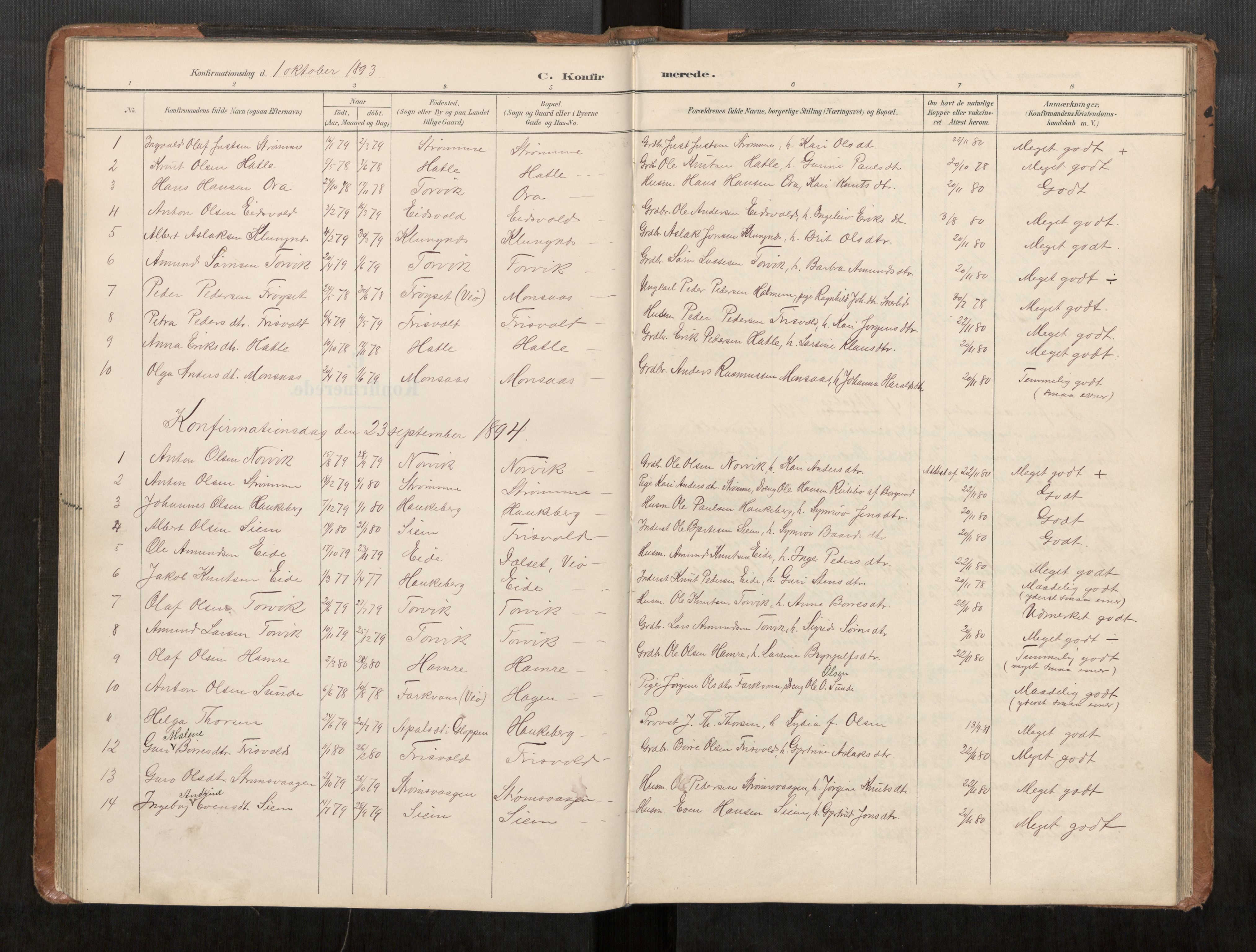 Ministerialprotokoller, klokkerbøker og fødselsregistre - Møre og Romsdal, AV/SAT-A-1454/542/L0561: Parish register (copy) no. 542C03, 1893-1931