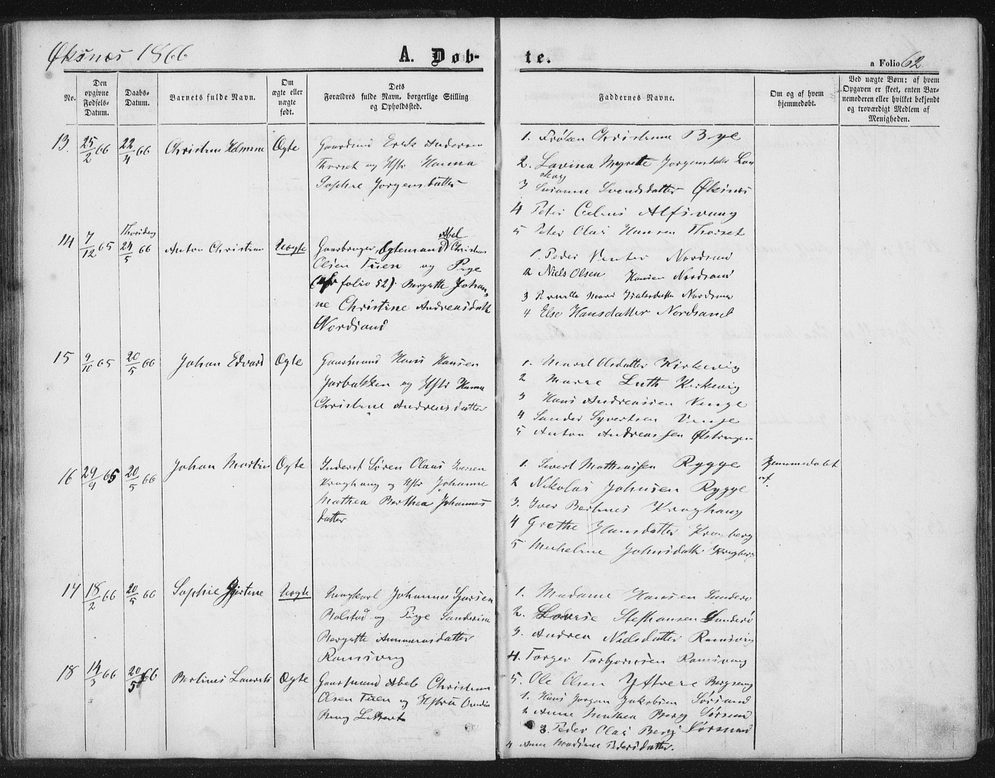 Ministerialprotokoller, klokkerbøker og fødselsregistre - Nordland, AV/SAT-A-1459/893/L1333: Parish register (official) no. 893A06, 1858-1866, p. 62