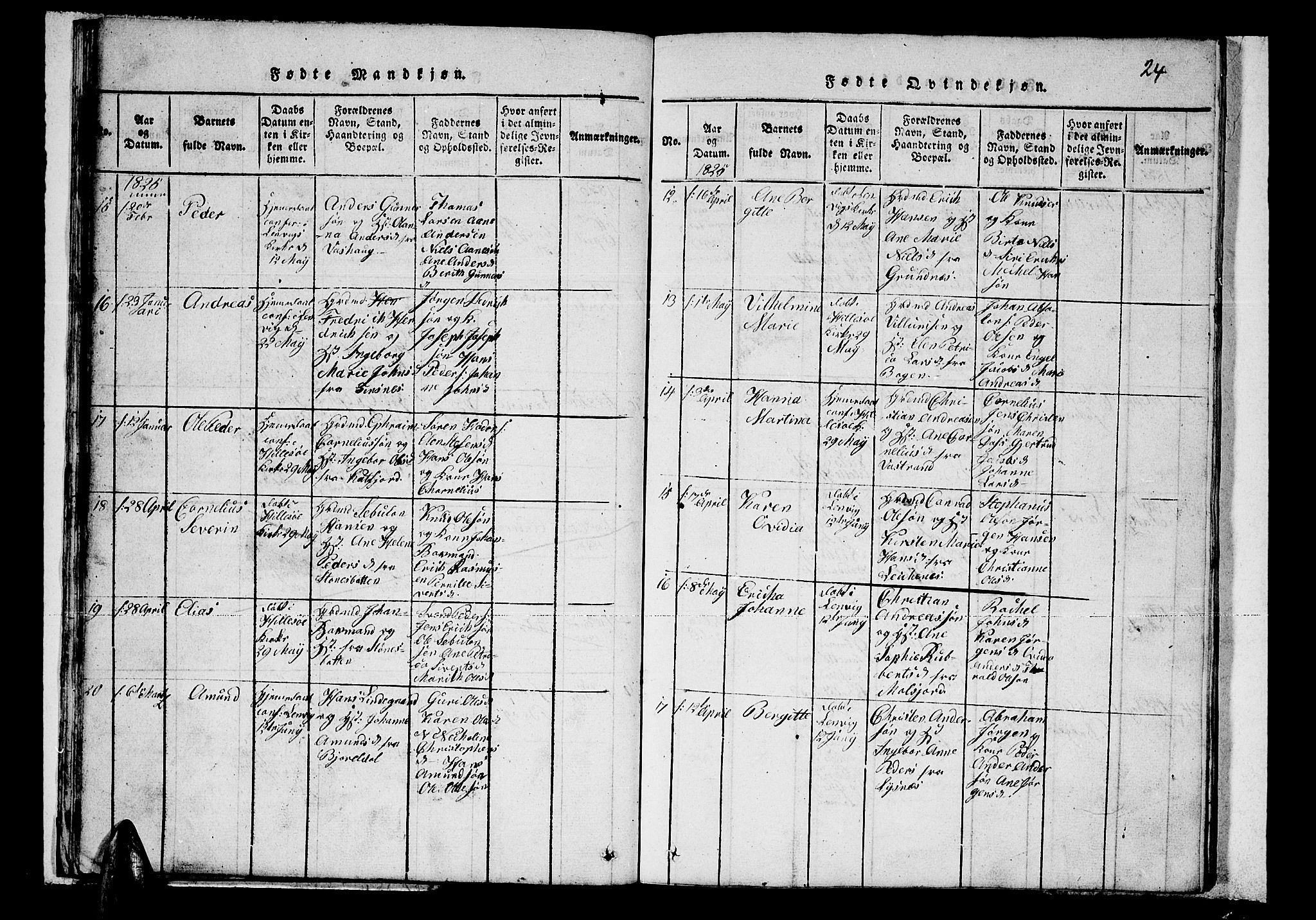 Lenvik sokneprestembete, SATØ/S-1310/H/Ha/Hab/L0001klokker: Parish register (copy) no. 1, 1822-1837, p. 24
