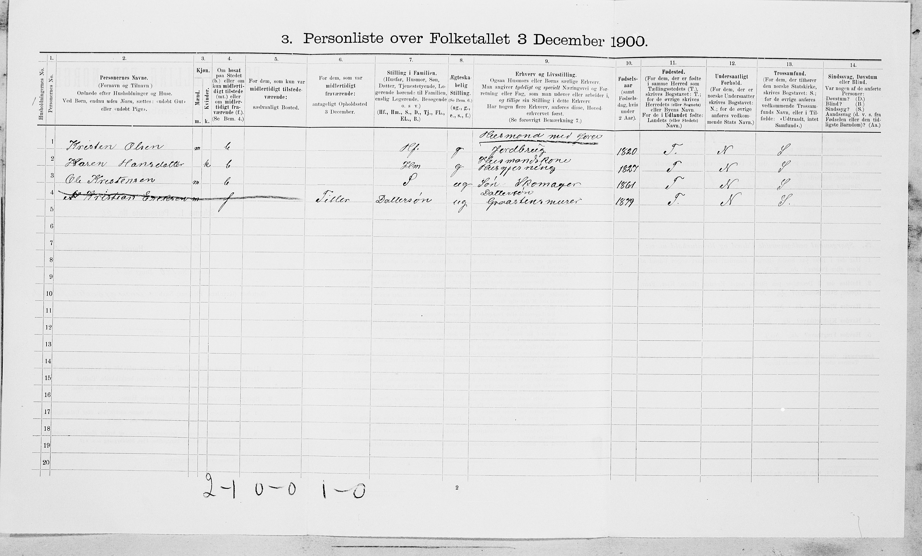 SAT, 1900 census for Selbu, 1900, p. 1393