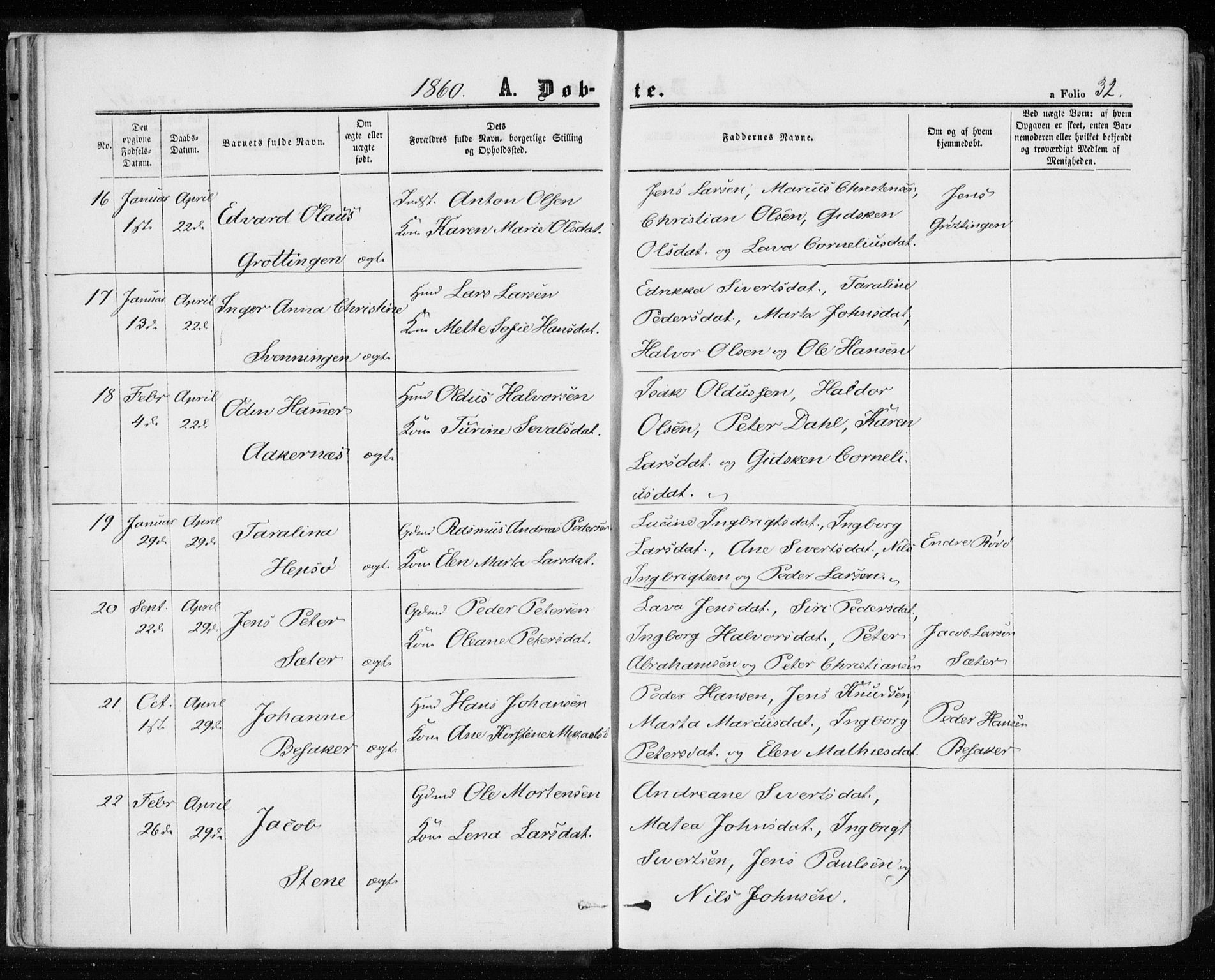 Ministerialprotokoller, klokkerbøker og fødselsregistre - Sør-Trøndelag, AV/SAT-A-1456/657/L0705: Parish register (official) no. 657A06, 1858-1867, p. 32
