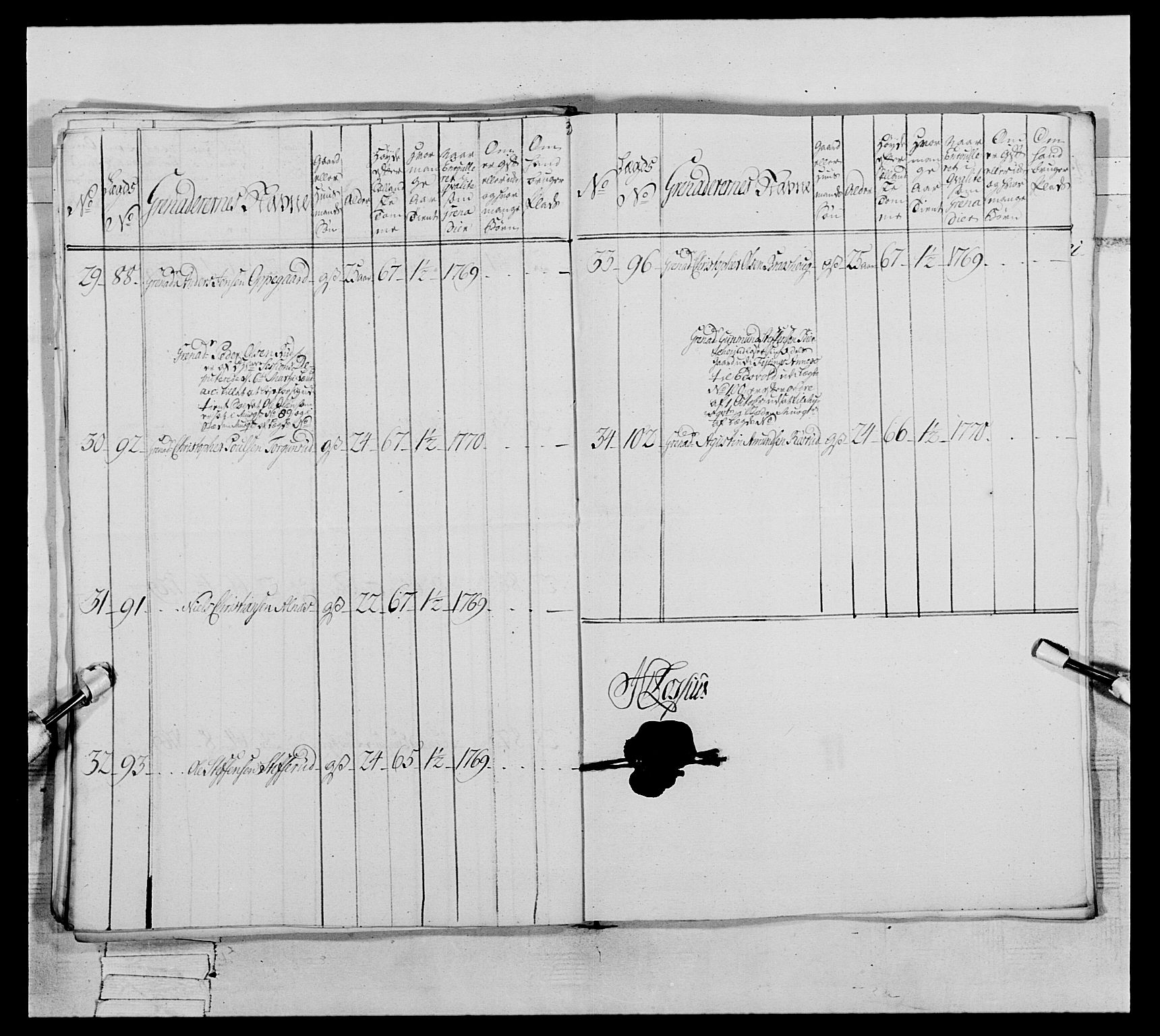 Generalitets- og kommissariatskollegiet, Det kongelige norske kommissariatskollegium, AV/RA-EA-5420/E/Eh/L0062: 2. Opplandske nasjonale infanteriregiment, 1769-1773, p. 67