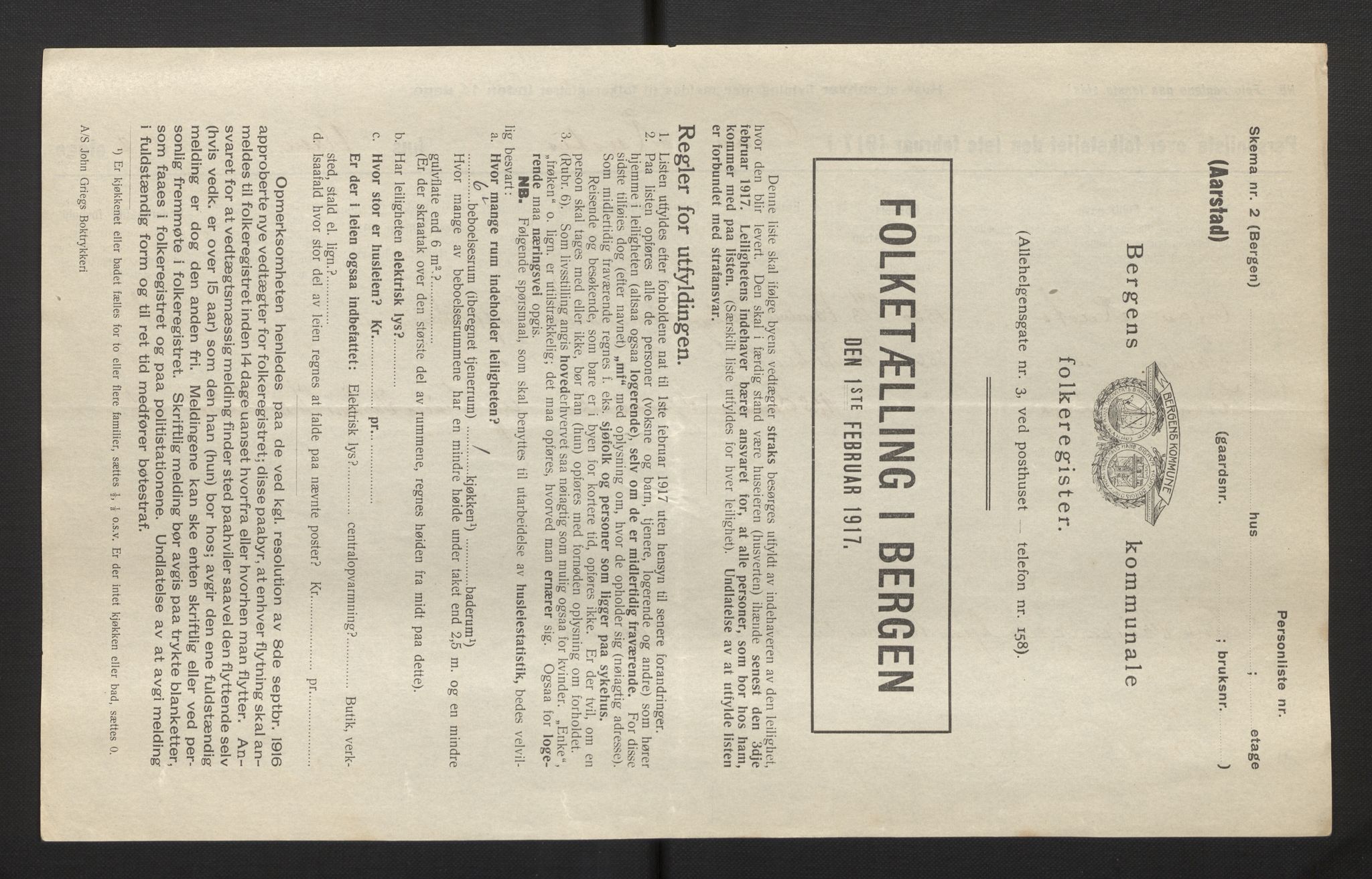 SAB, Municipal Census 1917 for Bergen, 1917, p. 46688