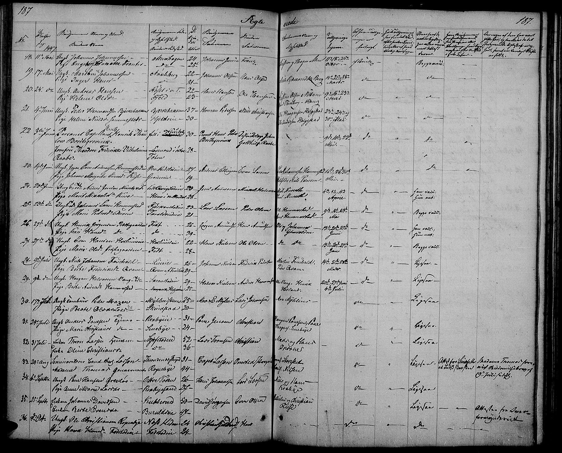Østre Toten prestekontor, SAH/PREST-104/H/Ha/Hab/L0002: Parish register (copy) no. 2, 1840-1847, p. 187