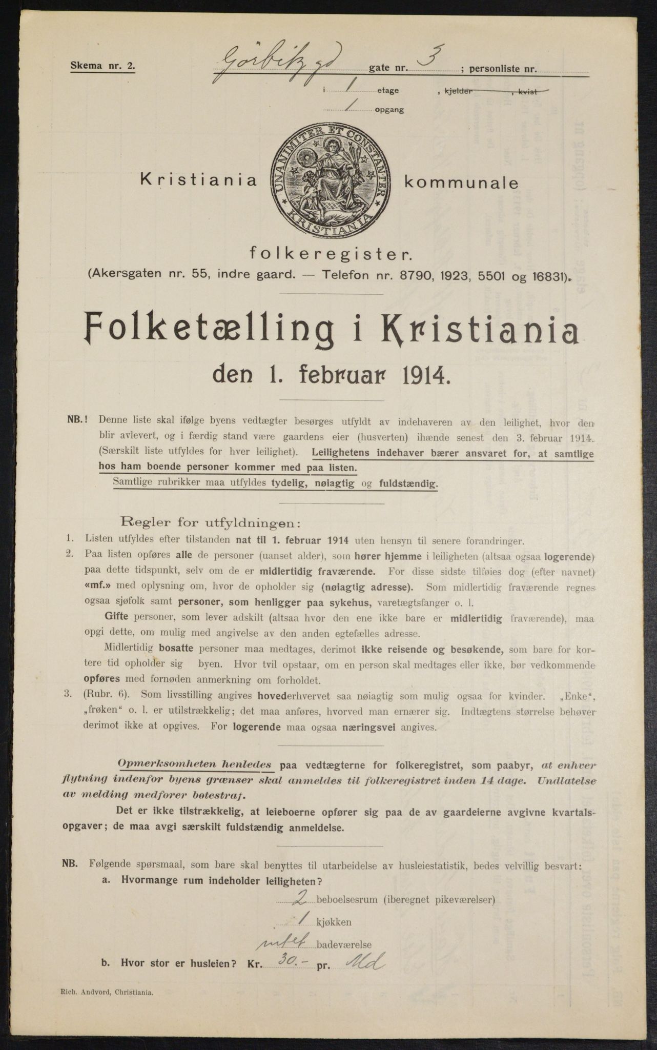 OBA, Municipal Census 1914 for Kristiania, 1914, p. 32775