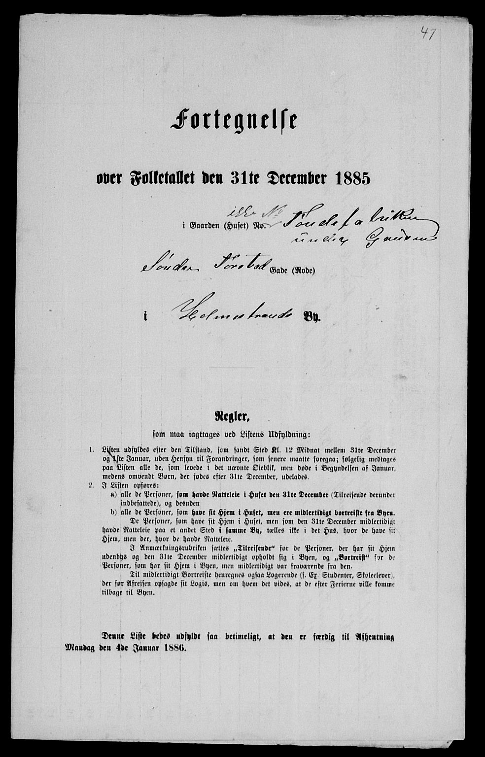 SAKO, 1885 census for 0702 Holmestrand, 1885, p. 164