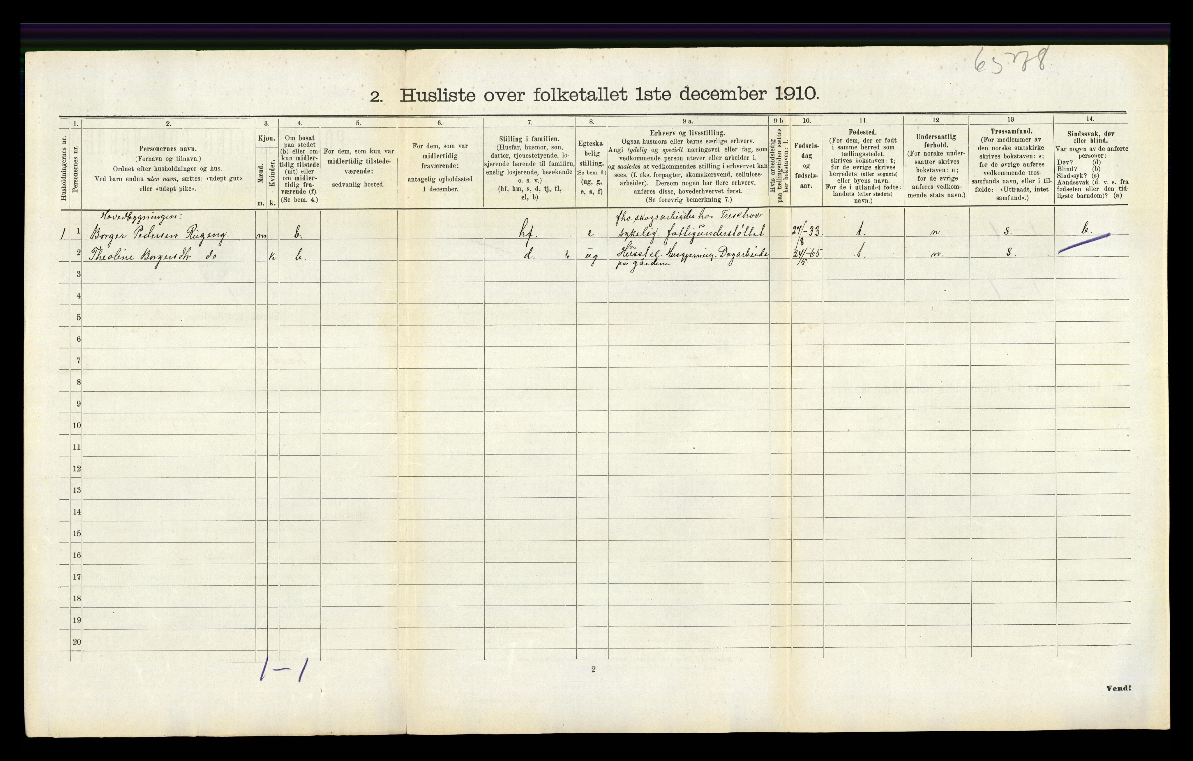 RA, 1910 census for Lardal, 1910, p. 199