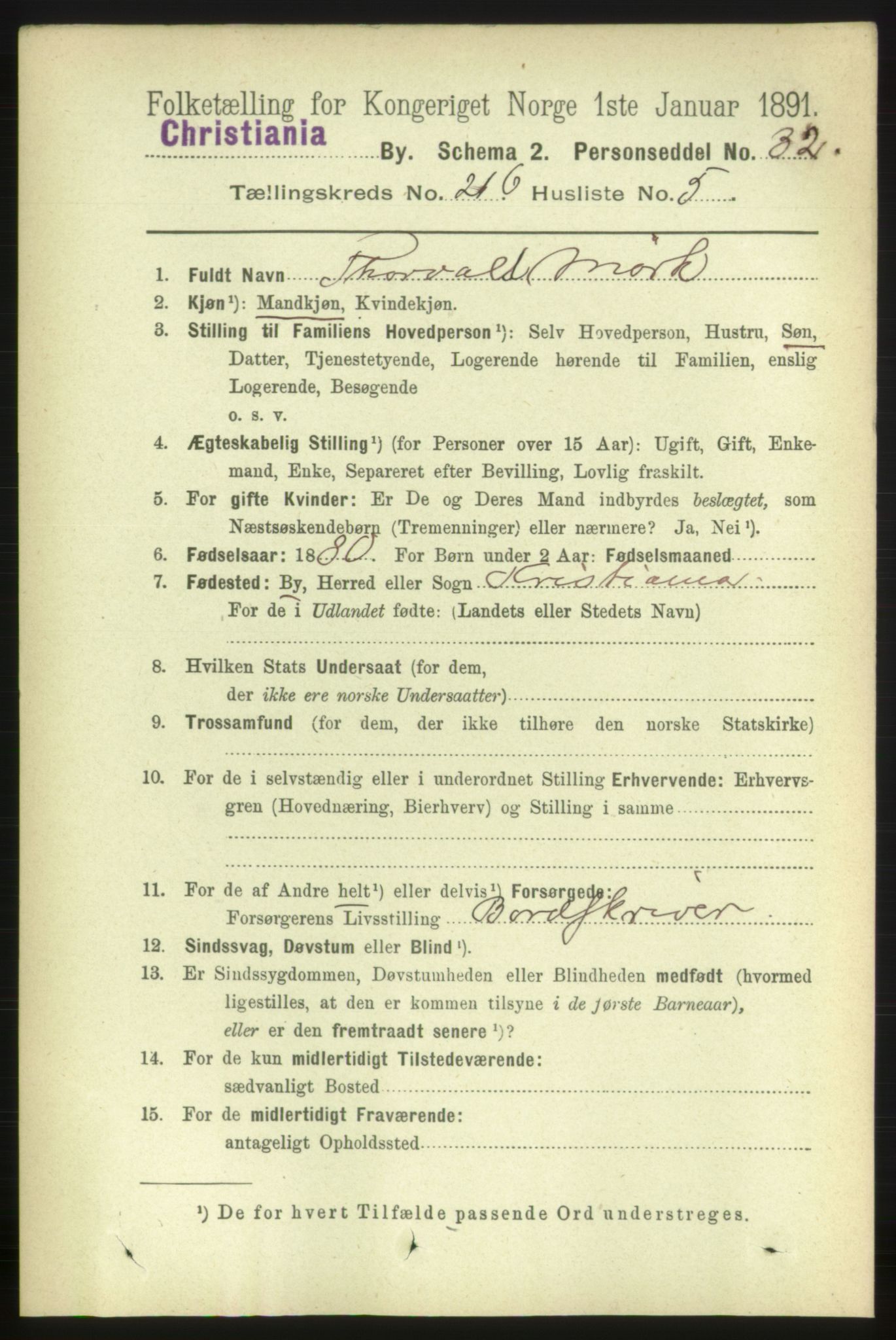 RA, 1891 census for 0301 Kristiania, 1891, p. 128237