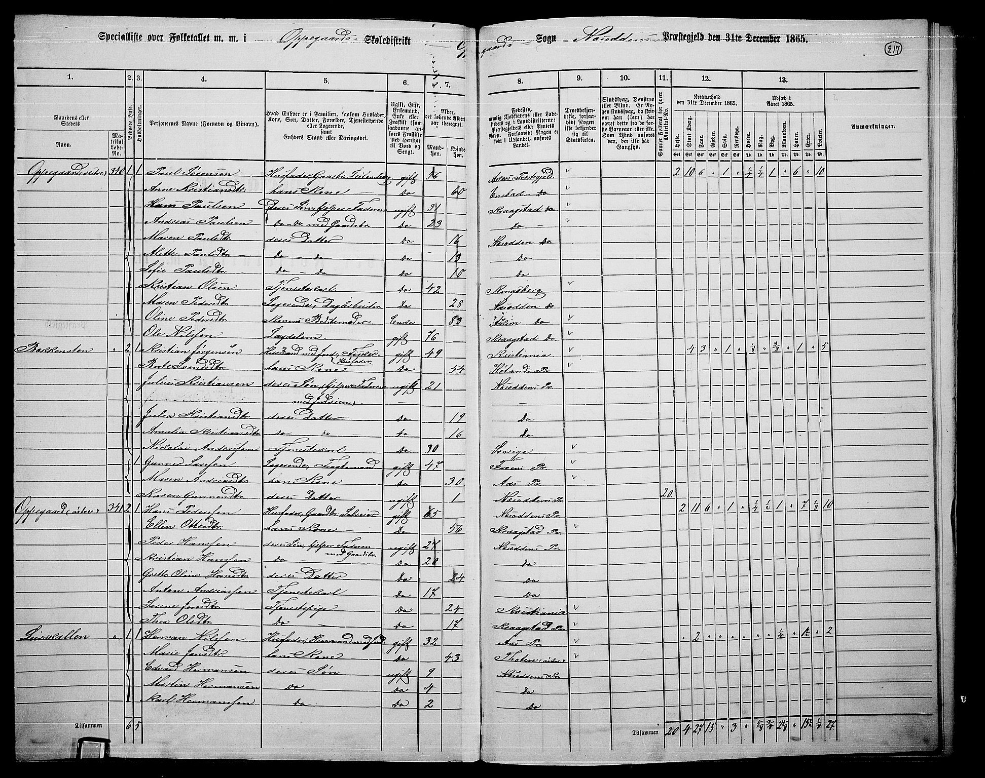 RA, 1865 census for Nesodden, 1865, p. 54