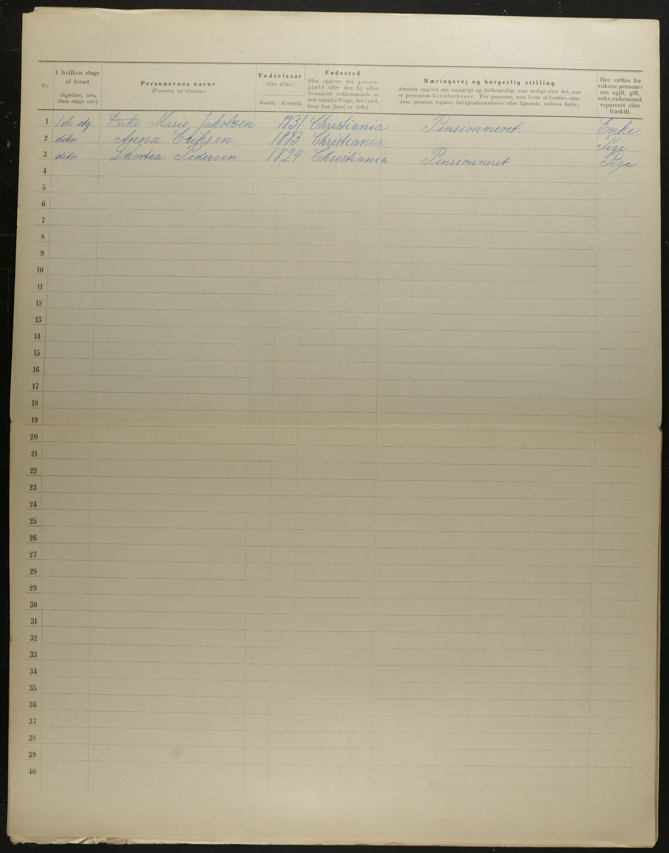 OBA, Municipal Census 1901 for Kristiania, 1901, p. 7329