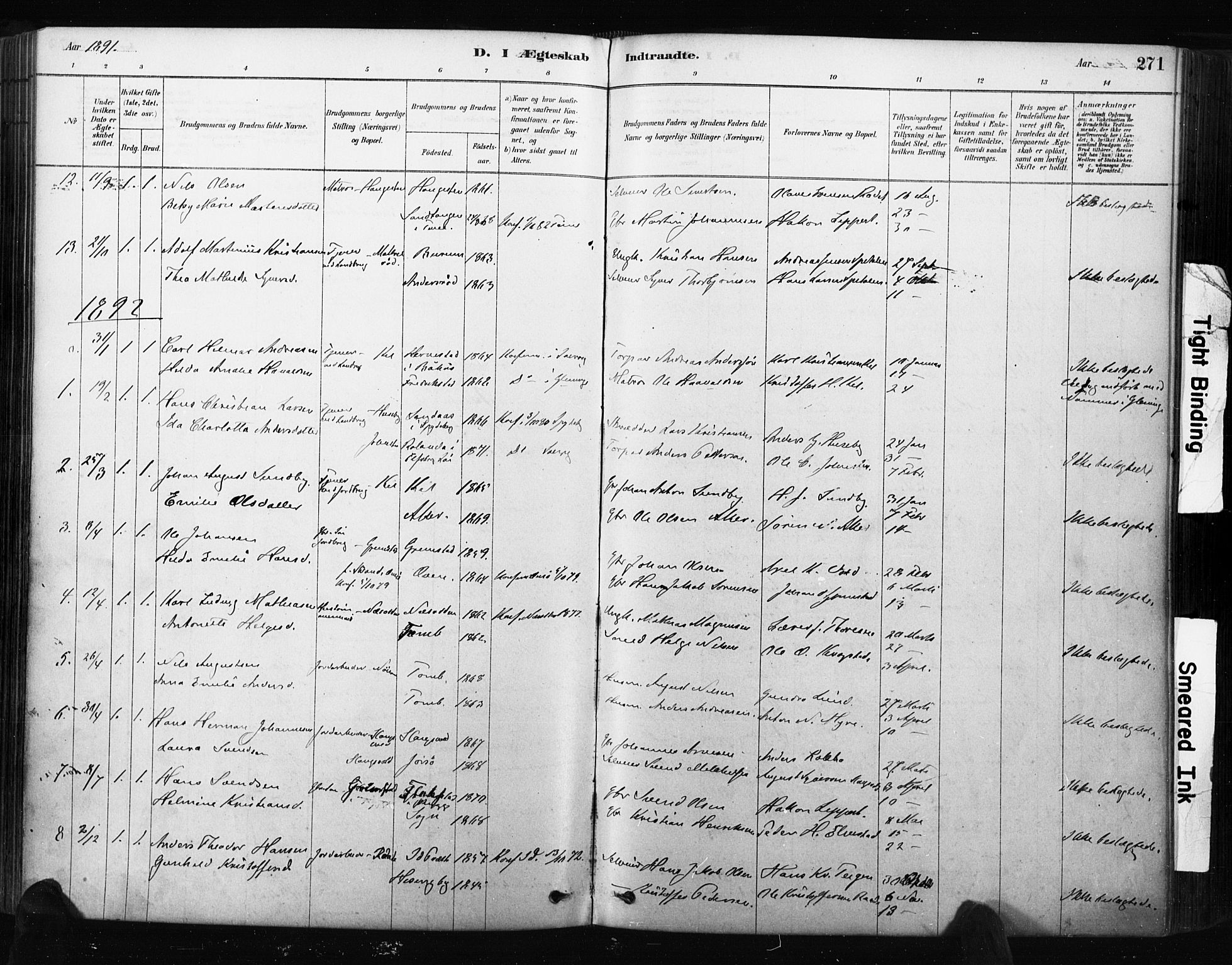 Råde prestekontor kirkebøker, AV/SAO-A-2009/F/Fa/L0007: Parish register (official) no. 7, 1878-1902, p. 271