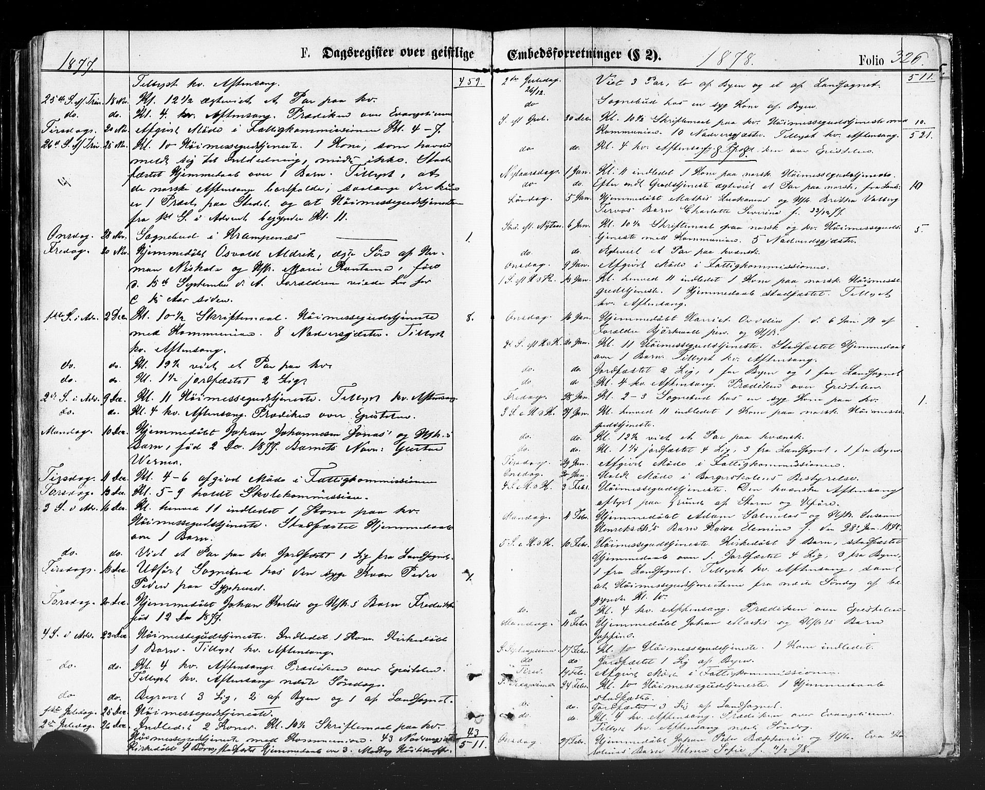 Vadsø sokneprestkontor, AV/SATØ-S-1325/H/Ha/L0005kirke: Parish register (official) no. 5, 1873-1884, p. 326